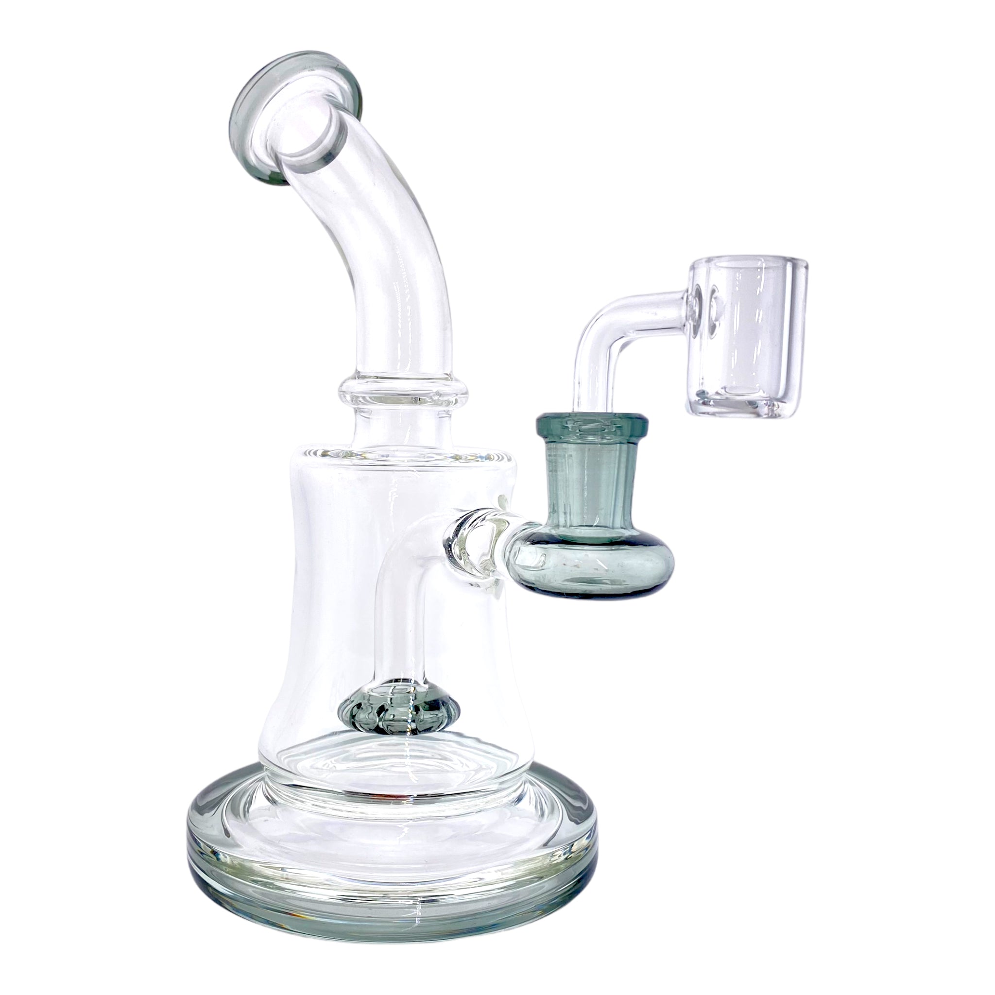 Small Clear Dab Rig With Shadow Black Showerhead Perc