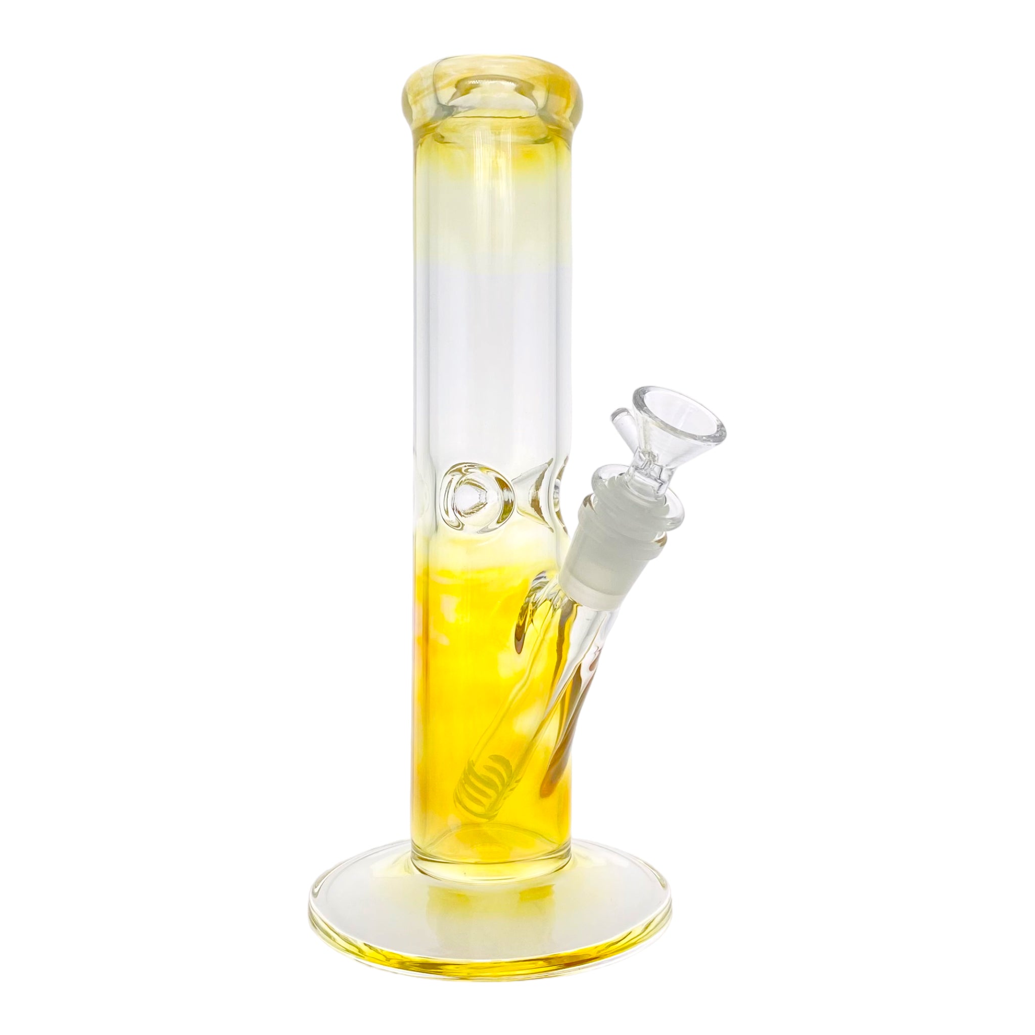 10 Inch Straight Tube Bong With Silver Fuming