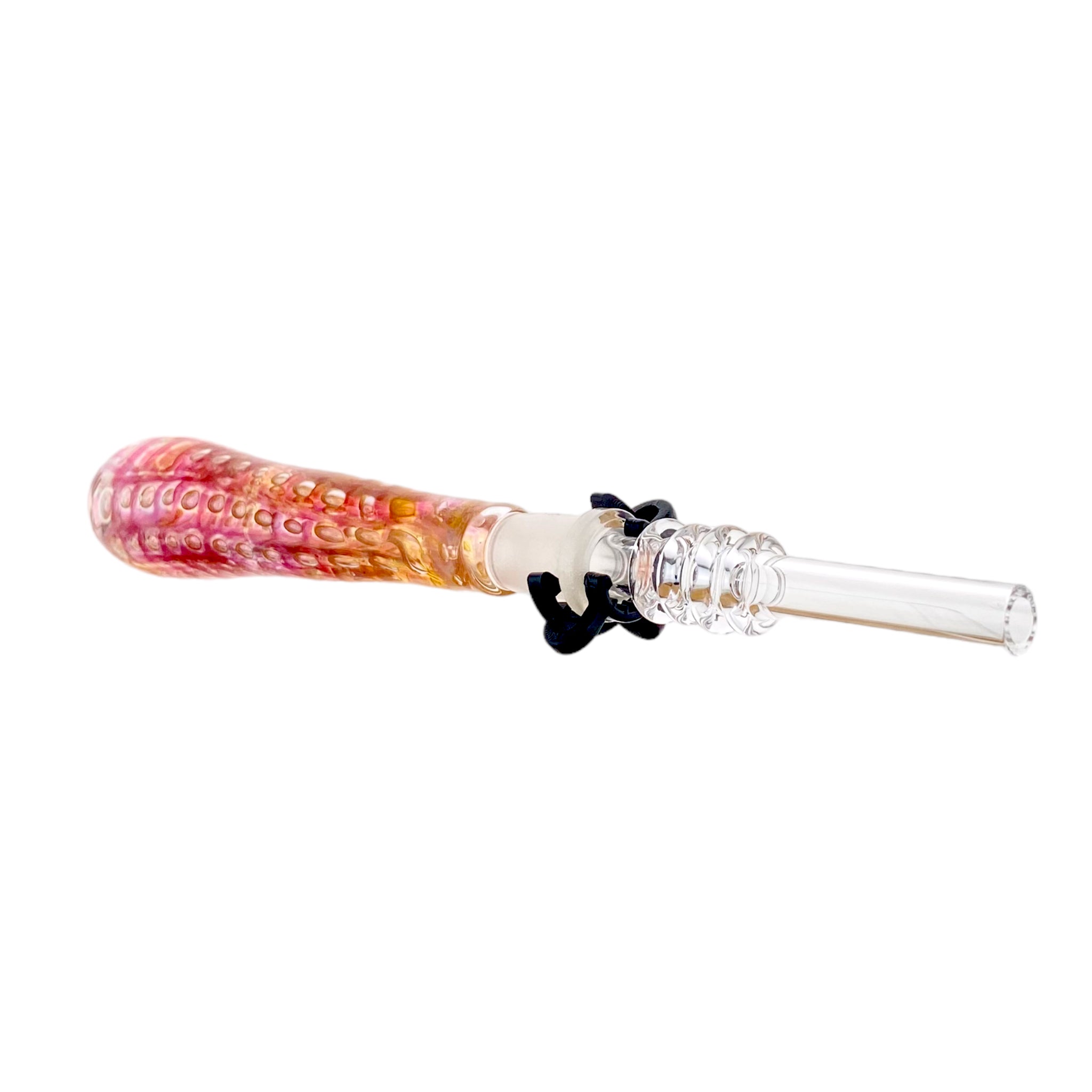 10mm Nectar Collector - Gold Fume With Air Trap Bubbles With 10mm Quartz Tip