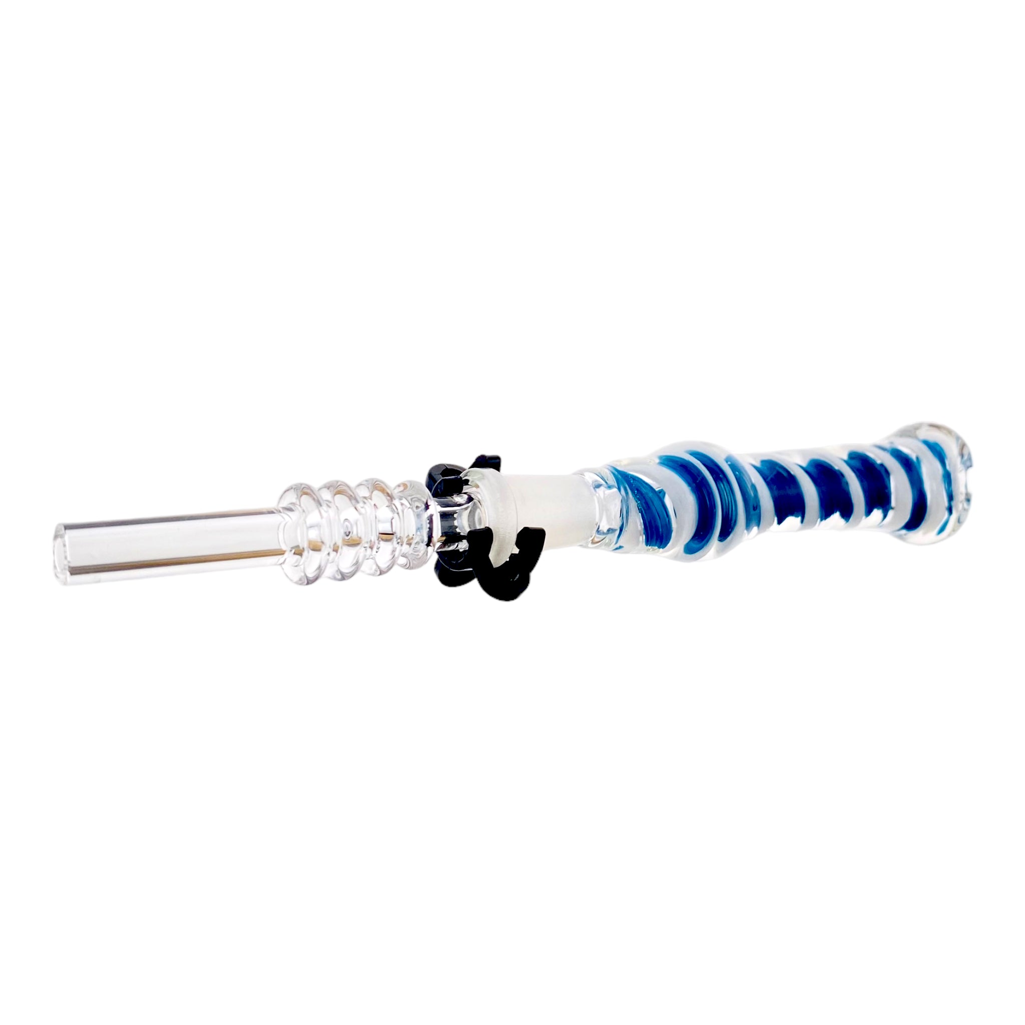 10mm Nectar Collector - Blue And White Inside Out With 10mm Quartz Tip