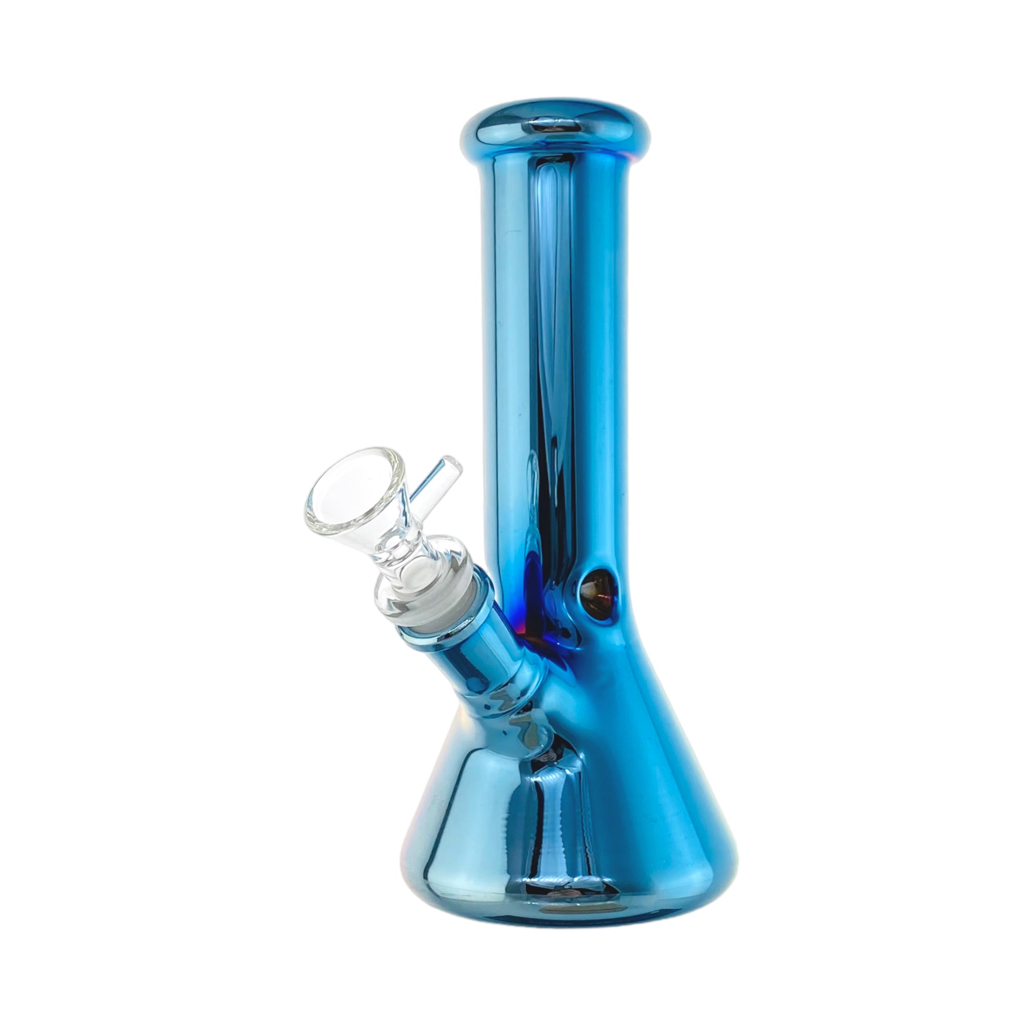 8 Inch Blue Metallic Beaker Bong