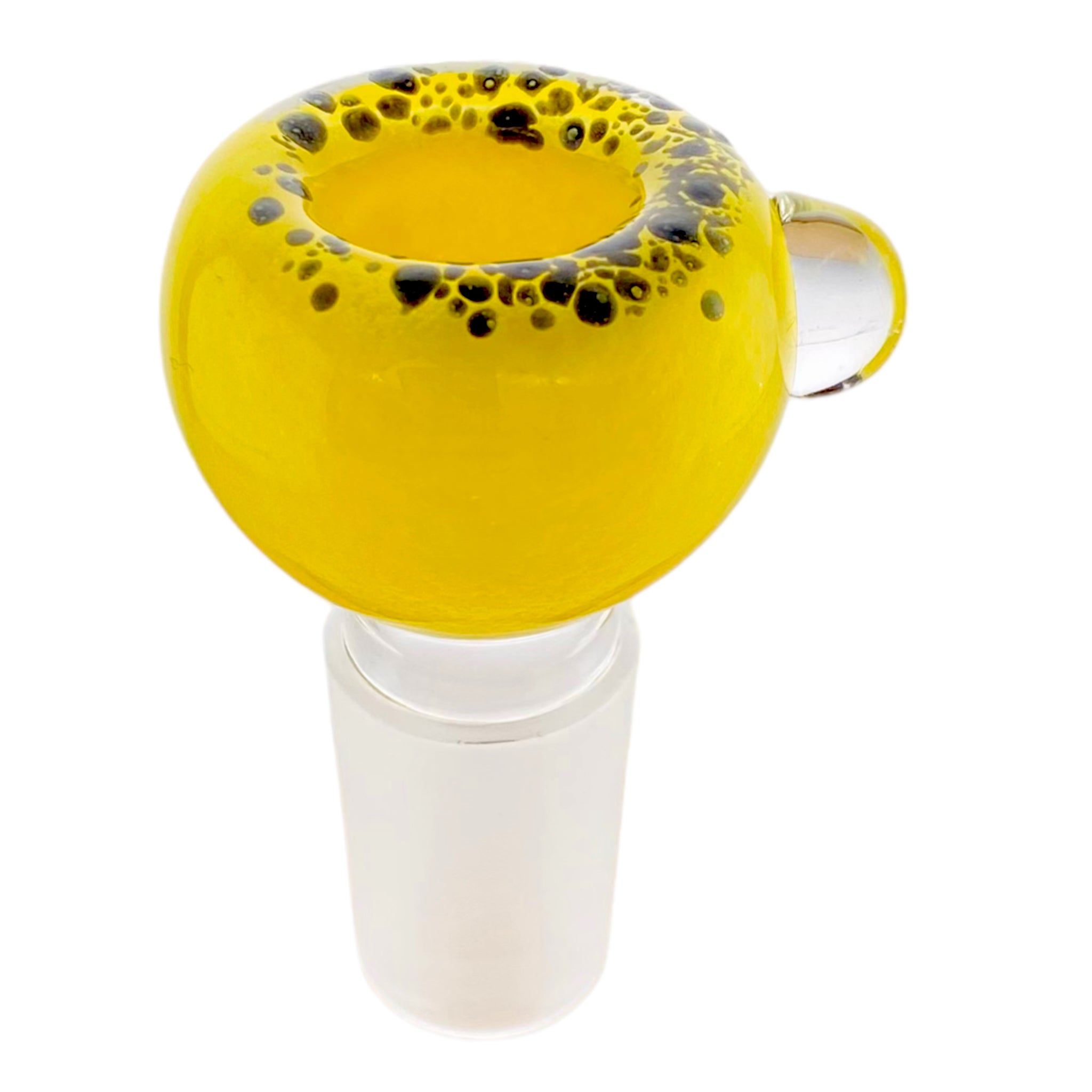 18mm Flower Bowl - Bubble With Frosted Rim Bong Bowl Piece - Yellow