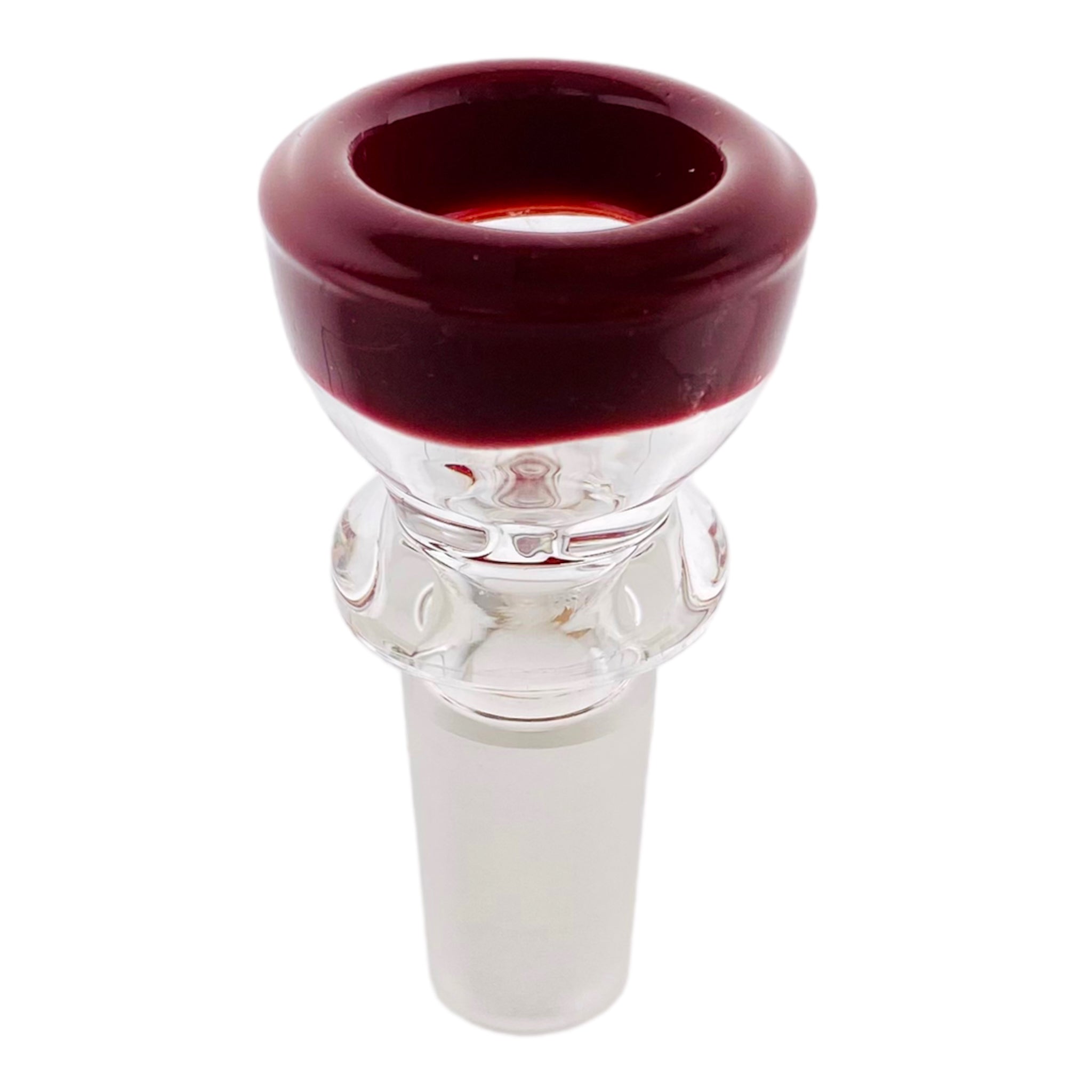 14mm Flower Bowl - Color Rim Bong Bowl Piece - Red