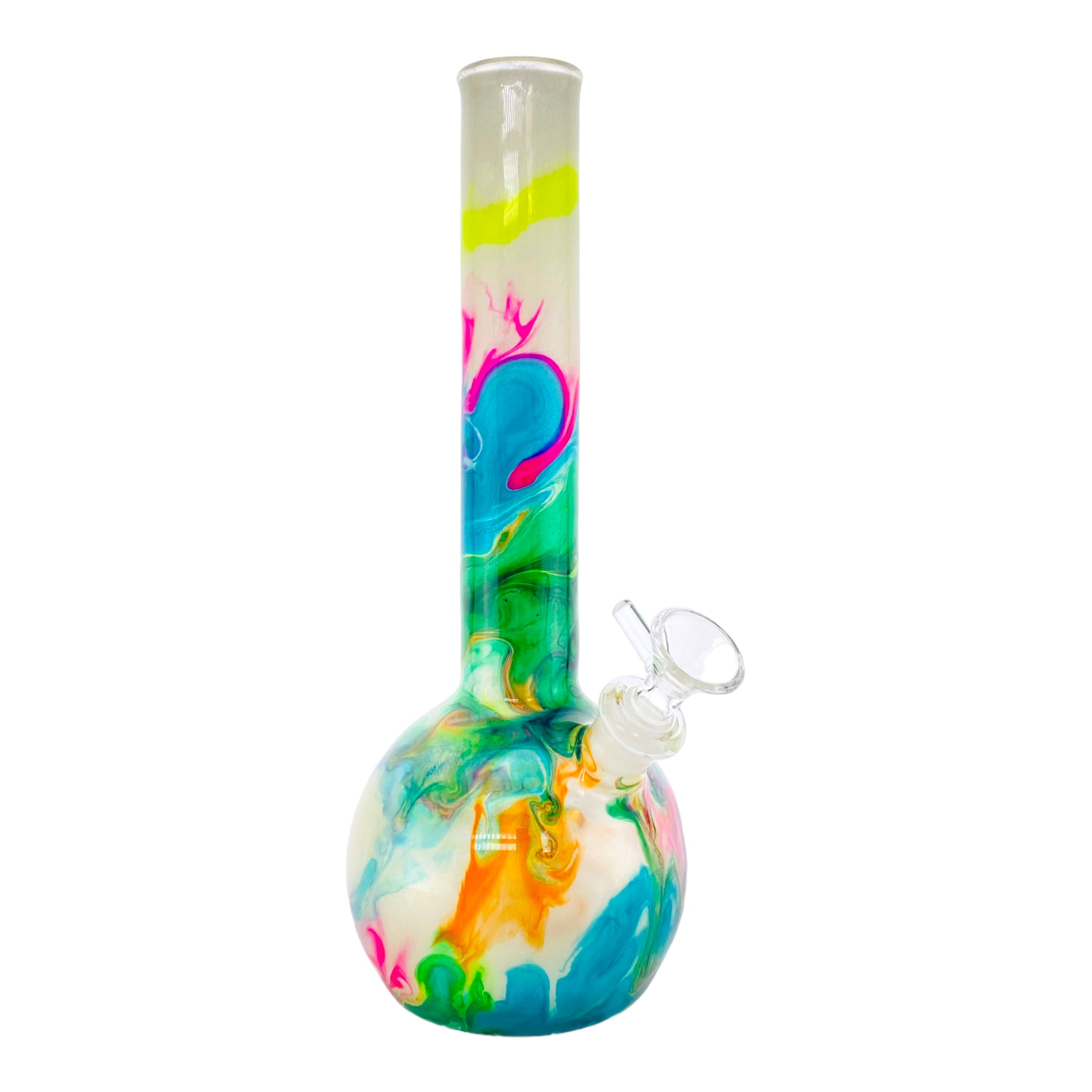 Oregon Blown Glass - Colorful Tie Dye Hippie Bubble Base Bong