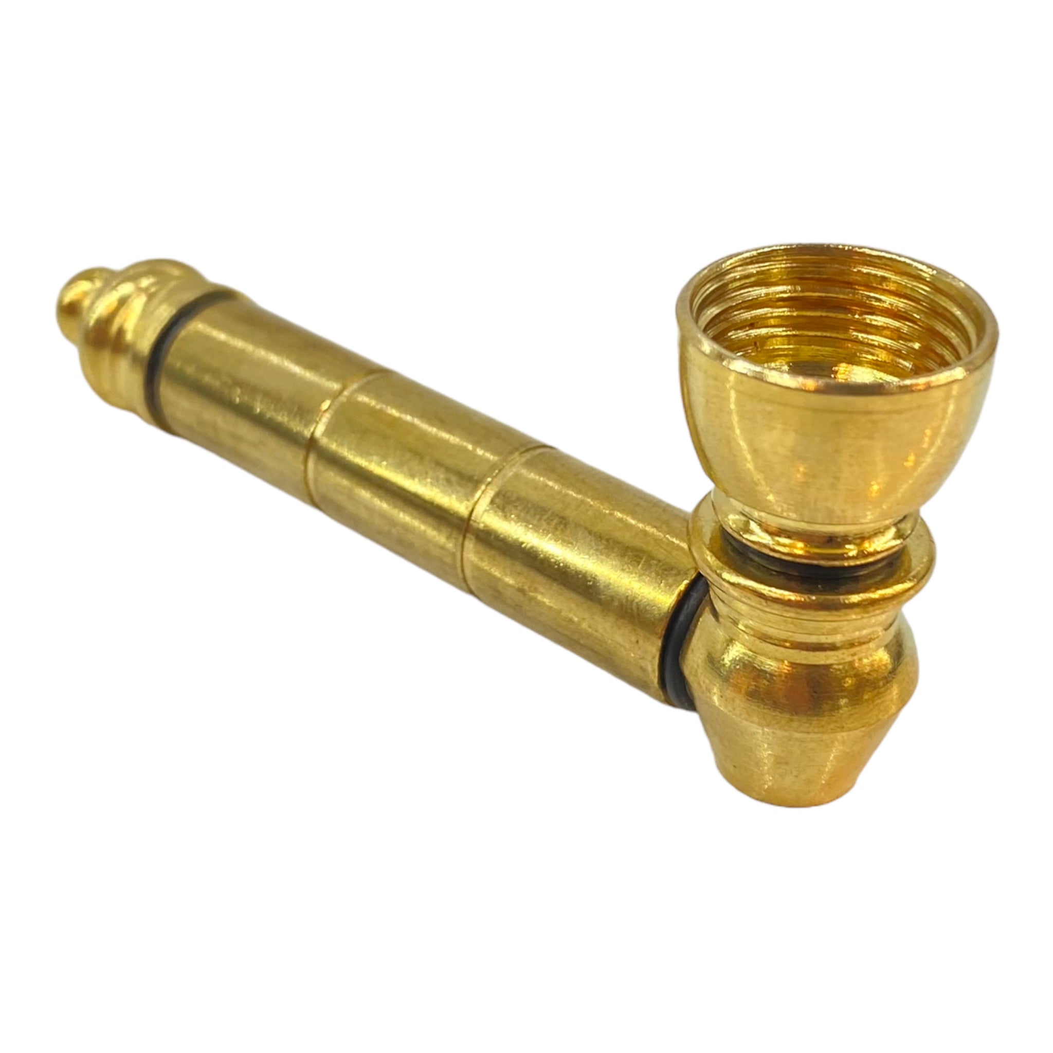 Metal Hand Pipes - Gold Basic Brass Metal Pipe With Small Chamber