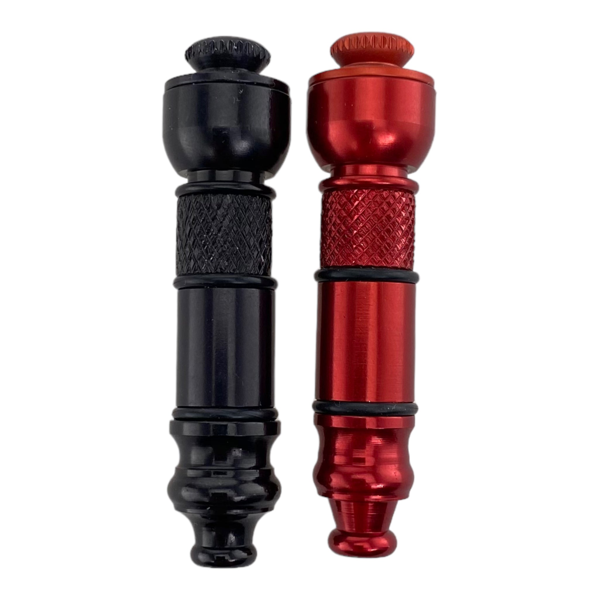 Metal smoking Hand Pipes Anodized Aluminum Mini Chillum One Hitter Hand Pipe With Cap 2 Pack Assorted Colors