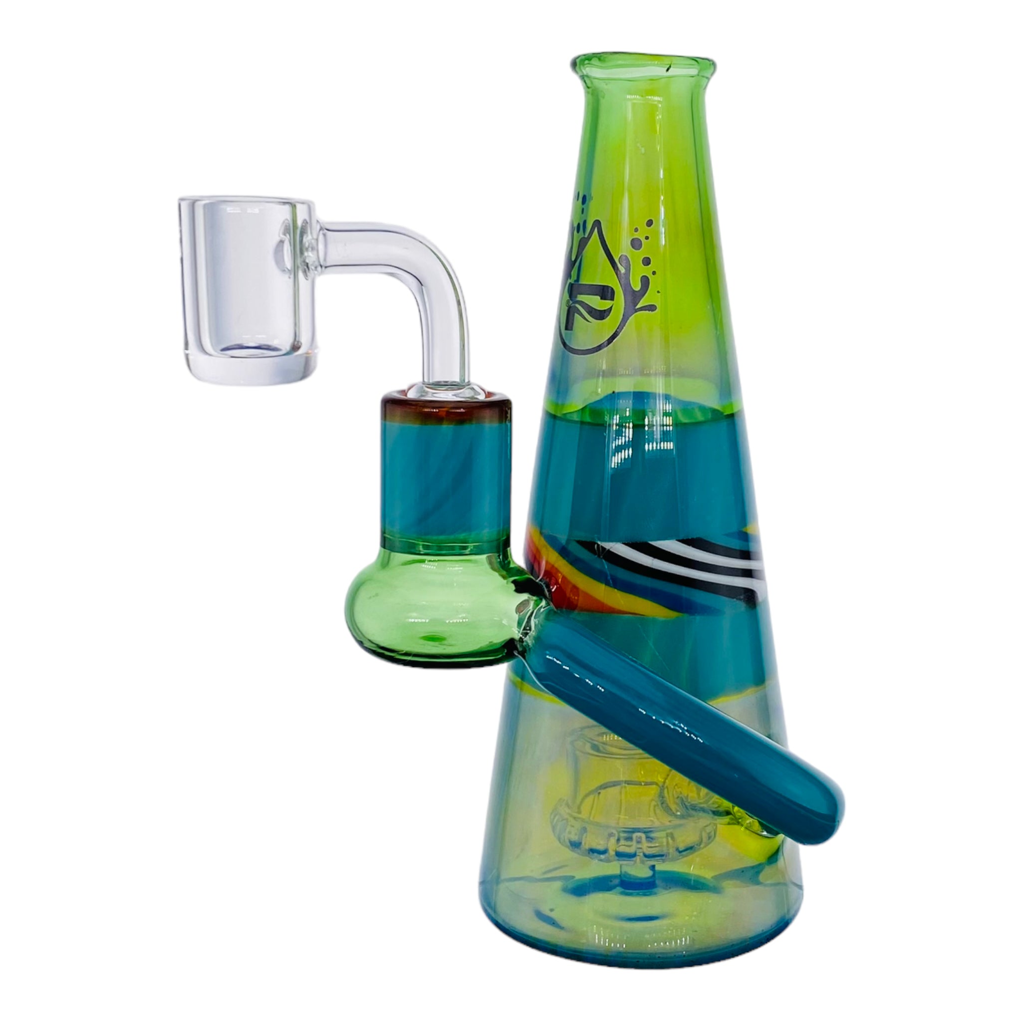 girly Pulsar Glass Green Lamp Dab Rig With Wig Wag Linework