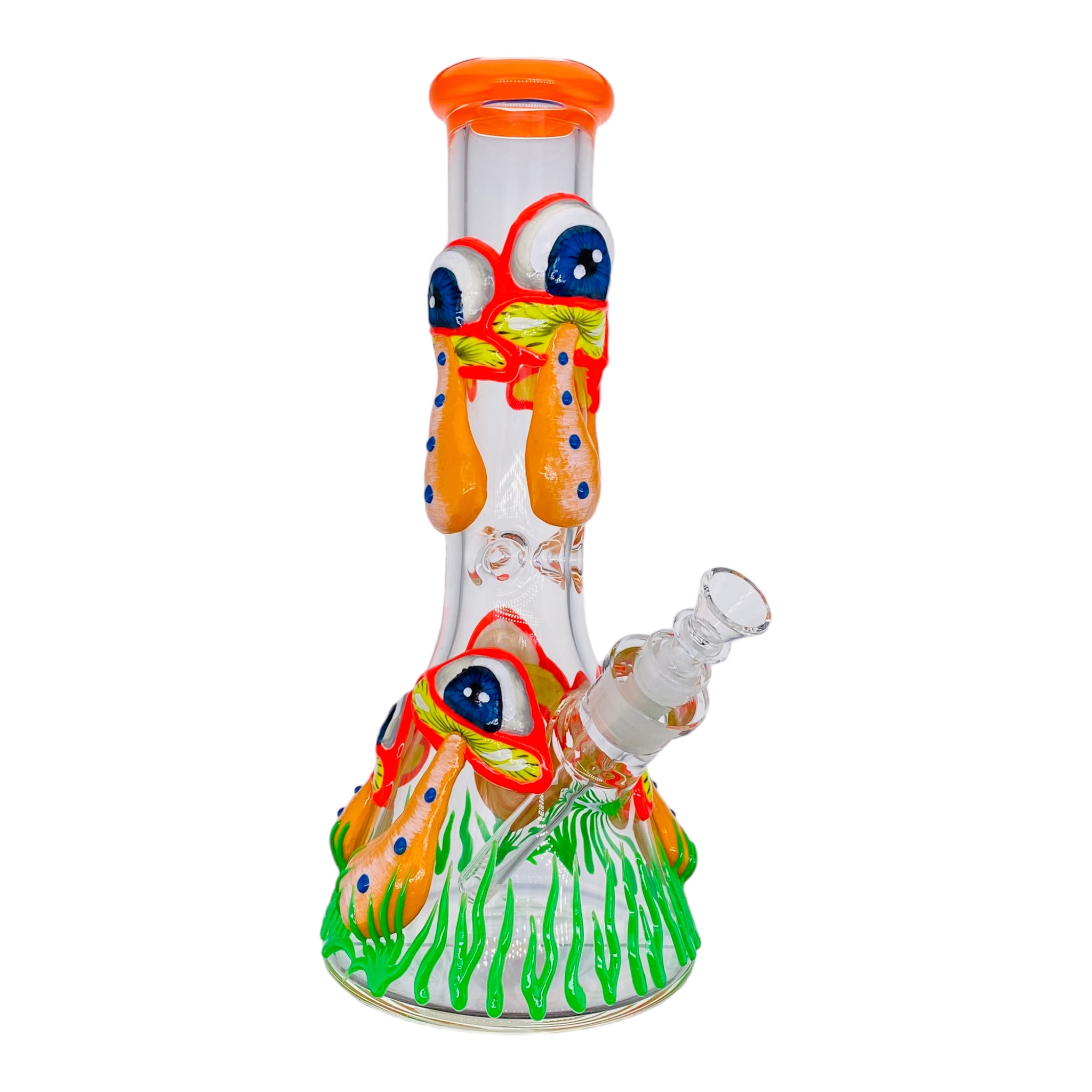 12 Inch Trippy Magical Mushroom Beaker Bong