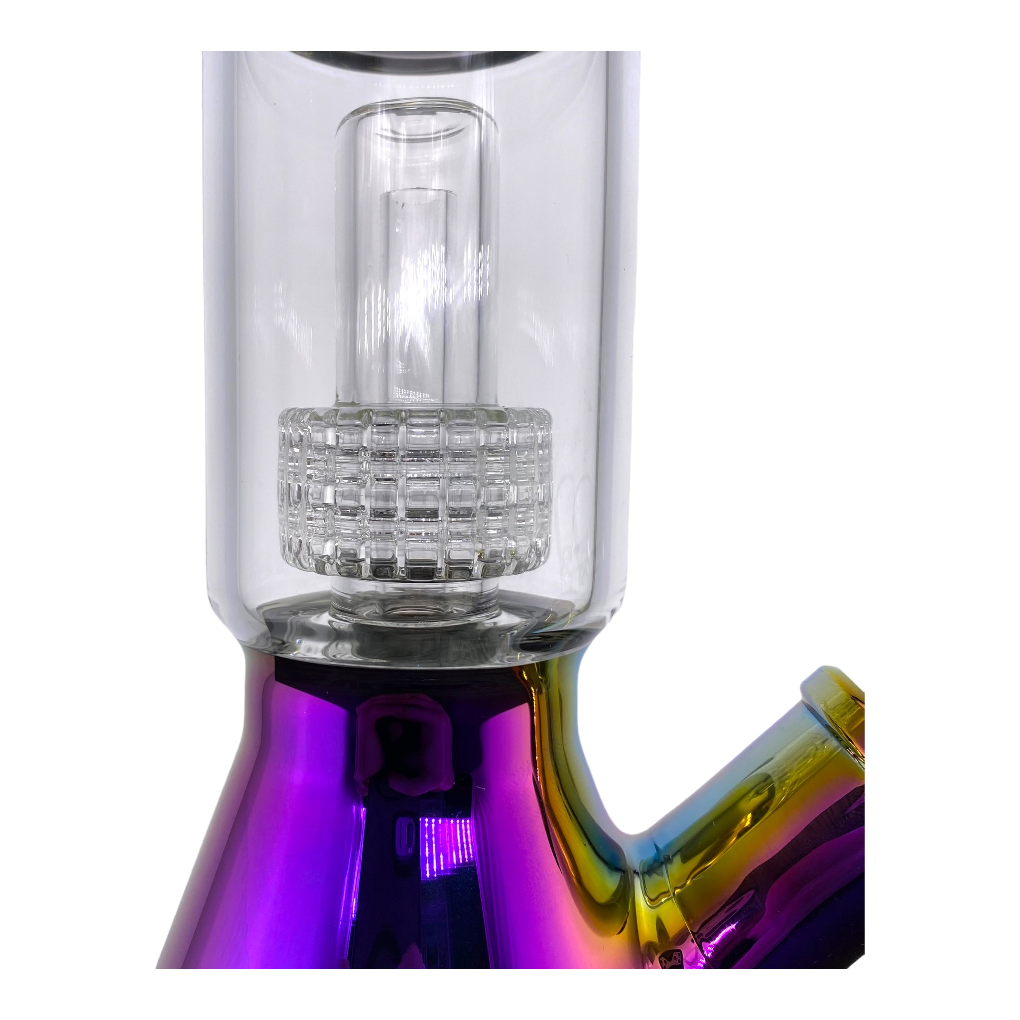 14 Inch Rainbow Glass Bong With Multi Slit Disc Perc