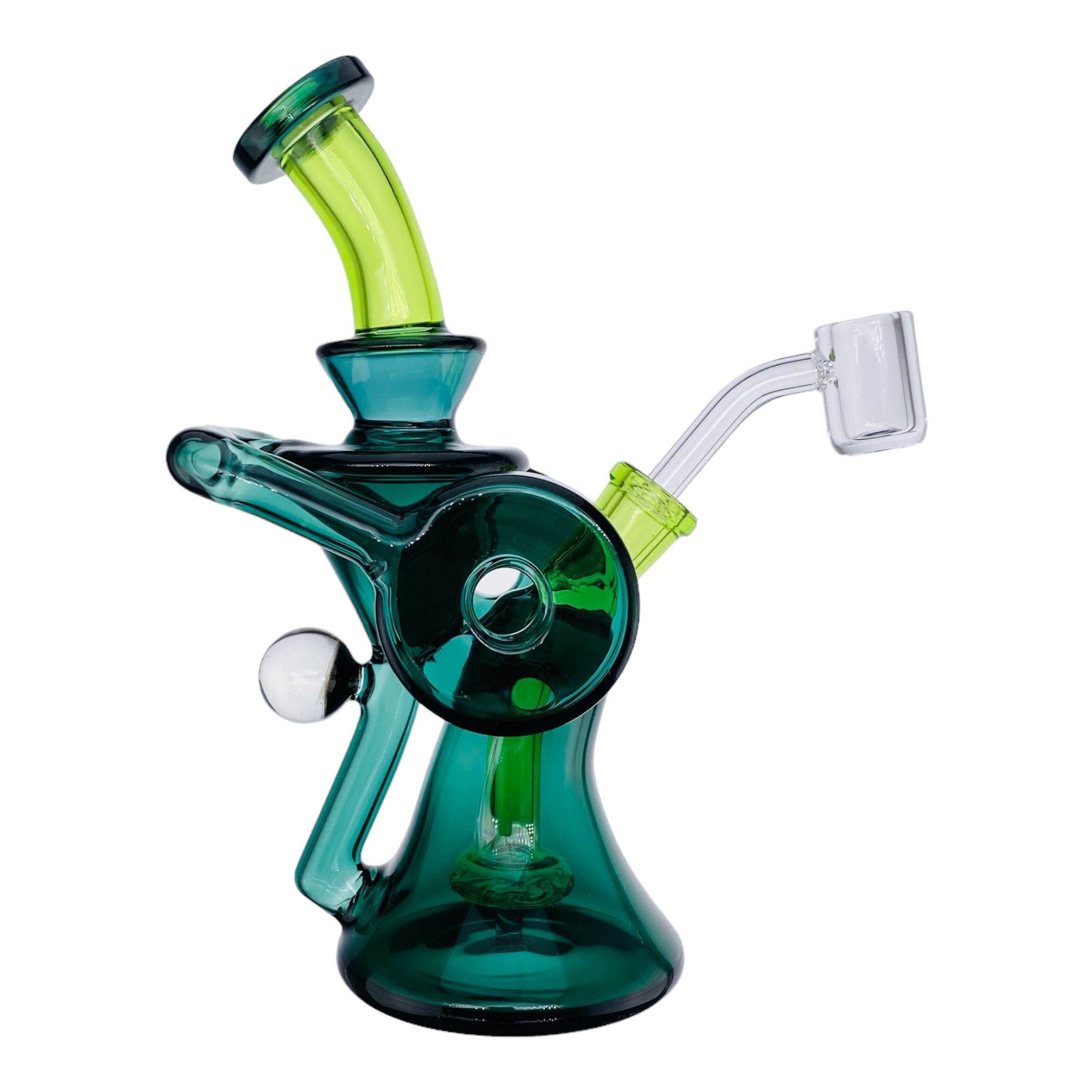 best cheap Green Double Uptake Recycler Glass Dab Rig