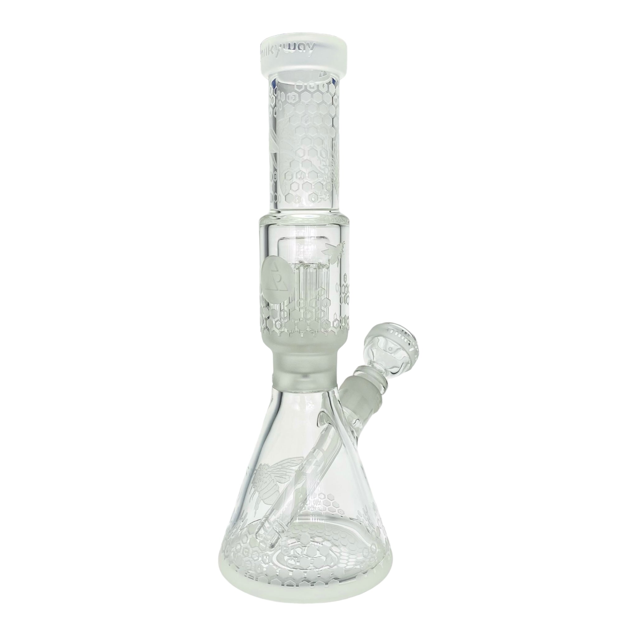 Milkyway Glass - 11 Inch Sandblasted Bee Hive Colony Beaker Base Bong