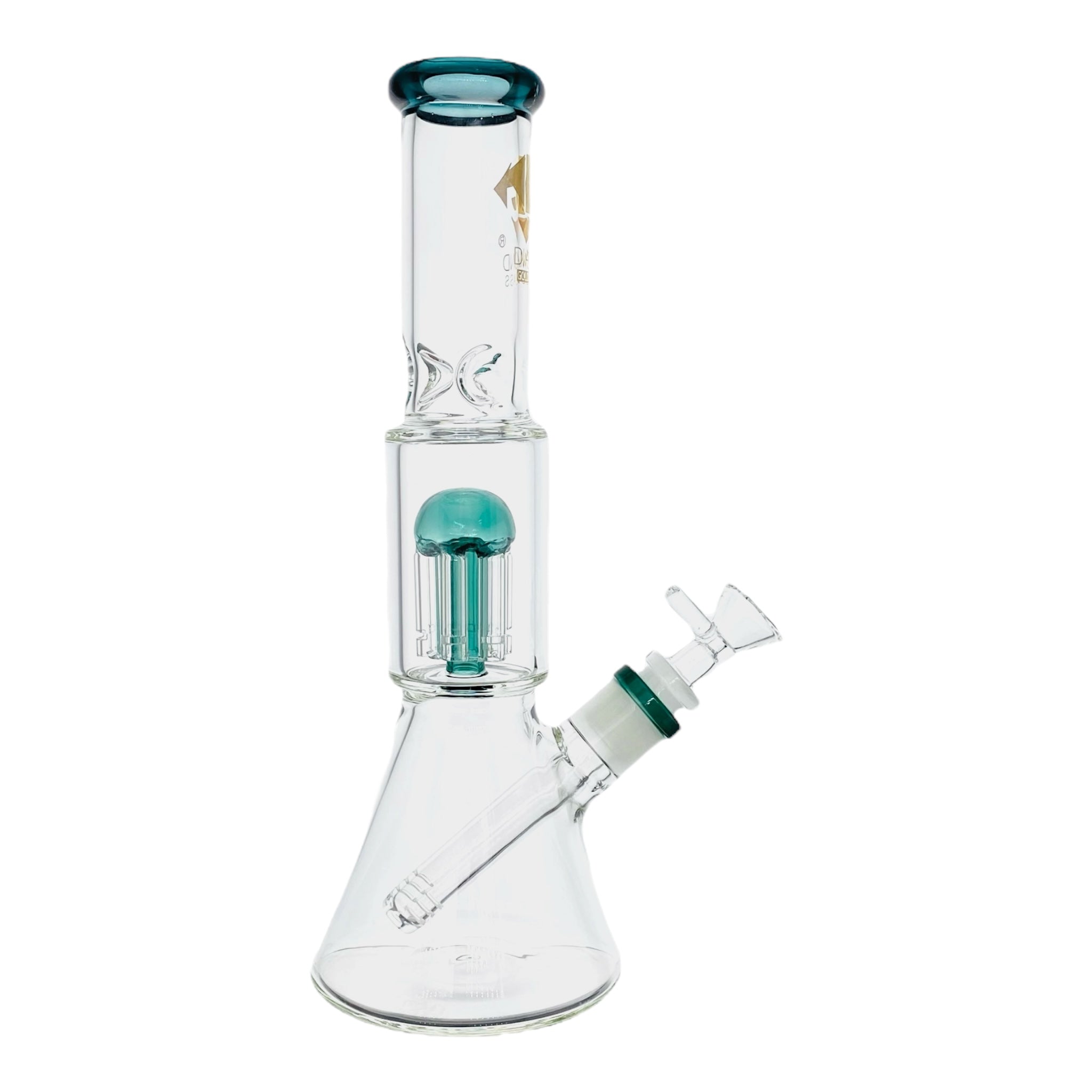 cute Diamond Glass Bong - Dark Green 11 Inch Beaker Bong With Tree Perc for sale