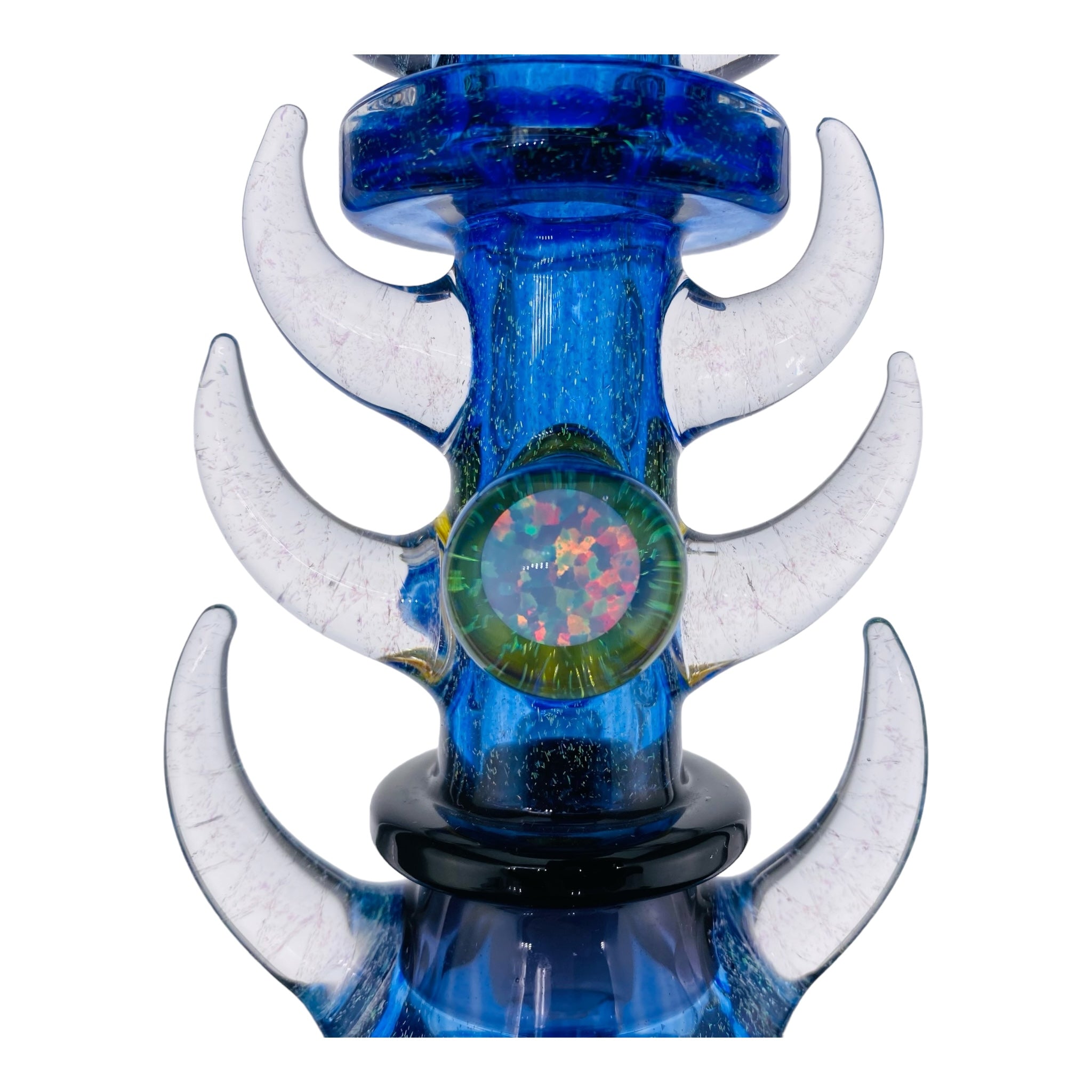 Heady glass Darby Holm - Blue Dichro Horned Minitube Dab Rig Water Pipe With Large Opals for sale