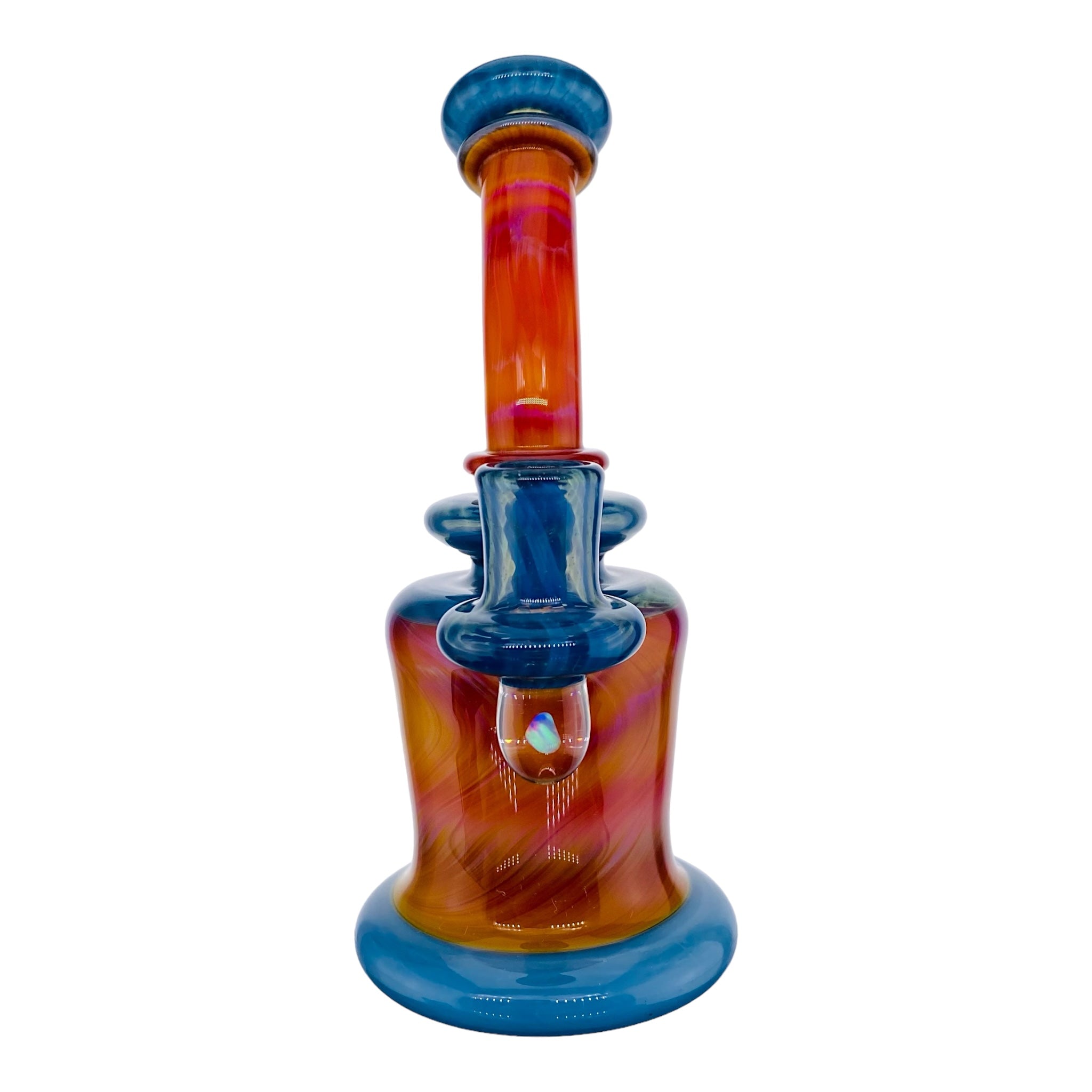heady glass dab rig Santa Cruz Glass - Blue Cheese x Blue Slyme x Serendipty Glass Dab Rig With Opal for sale