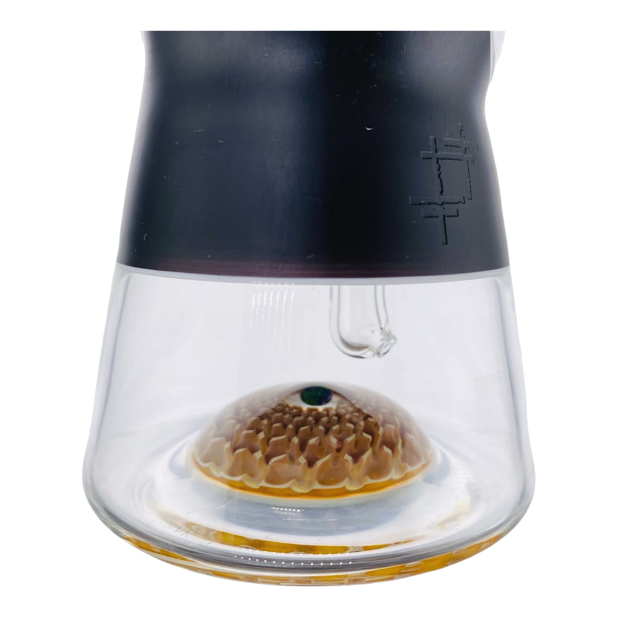 heady glass Yunk Glass Clear Carve Minitube with Windows and Faceted Opal