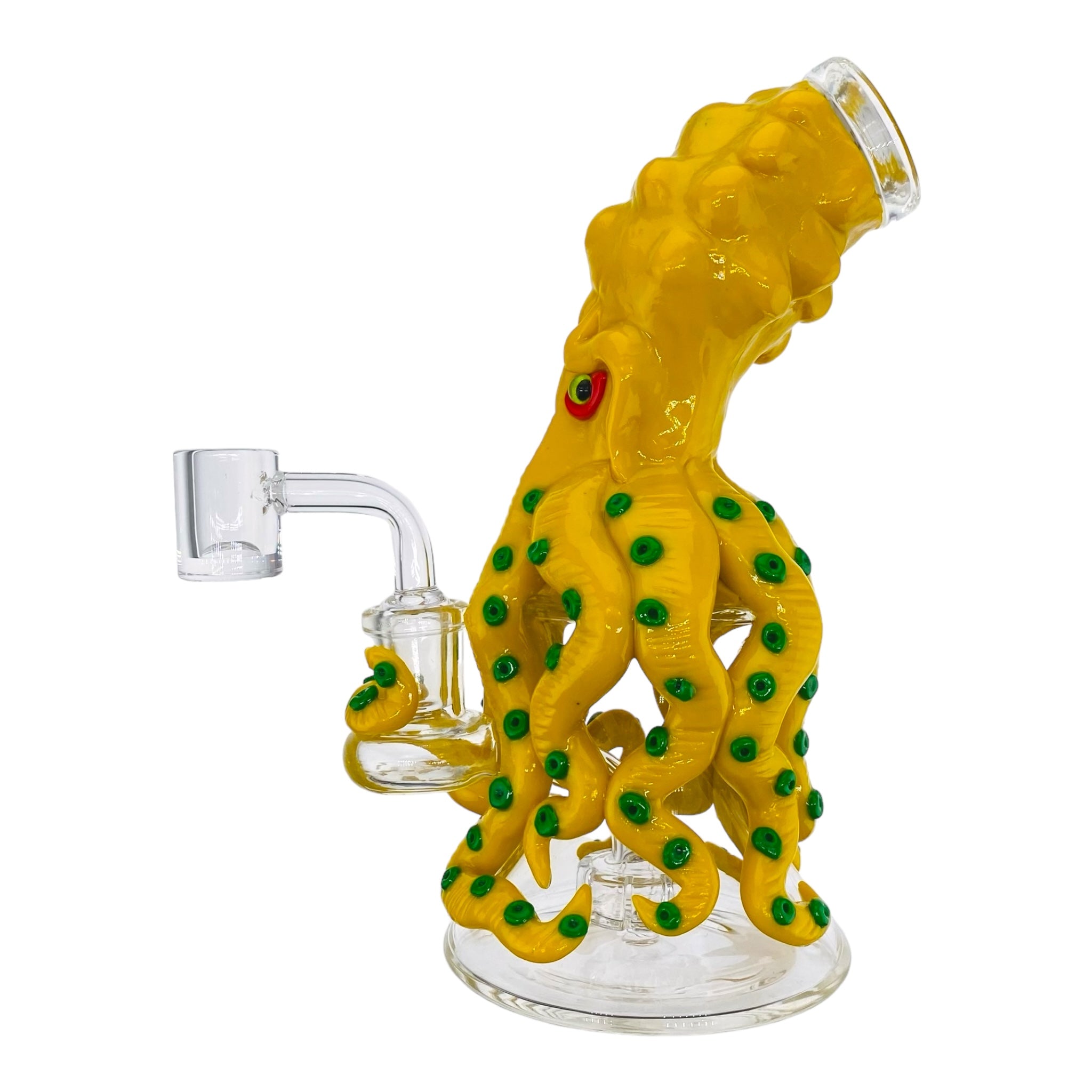 small dab rig with an octopus on it in yellow for sale