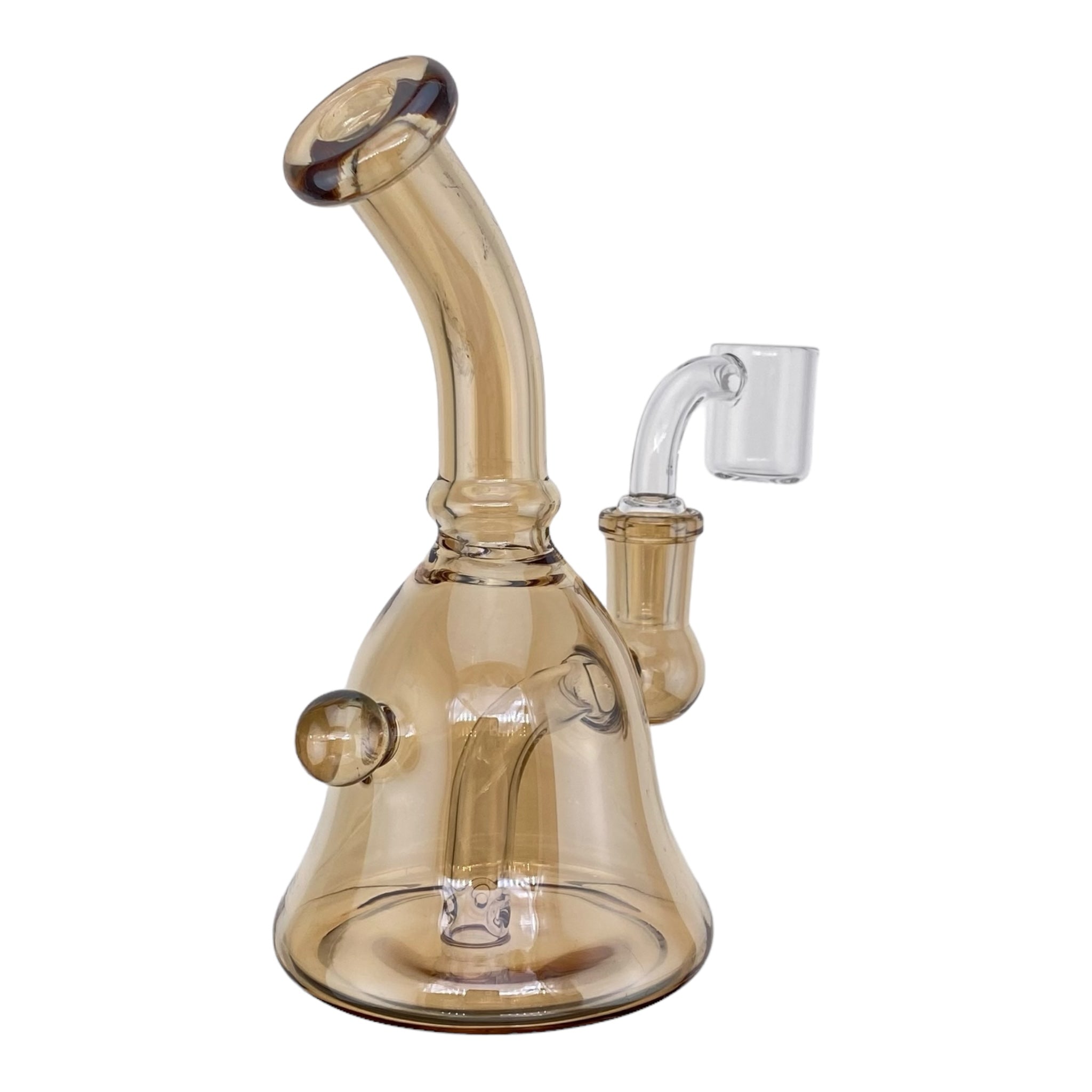 small and mini Small Metallic Amber Brown Dab Rig great for a travel dab rig