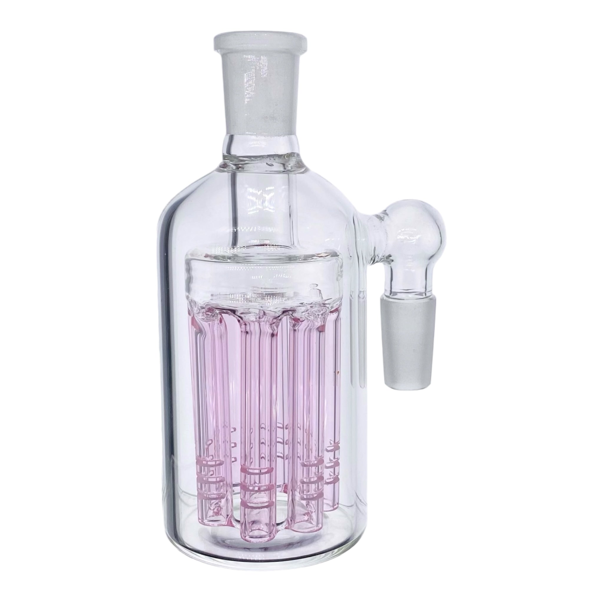 Pink 14mm Ash Cathcer With 90 Degree Joint And Tree Perc