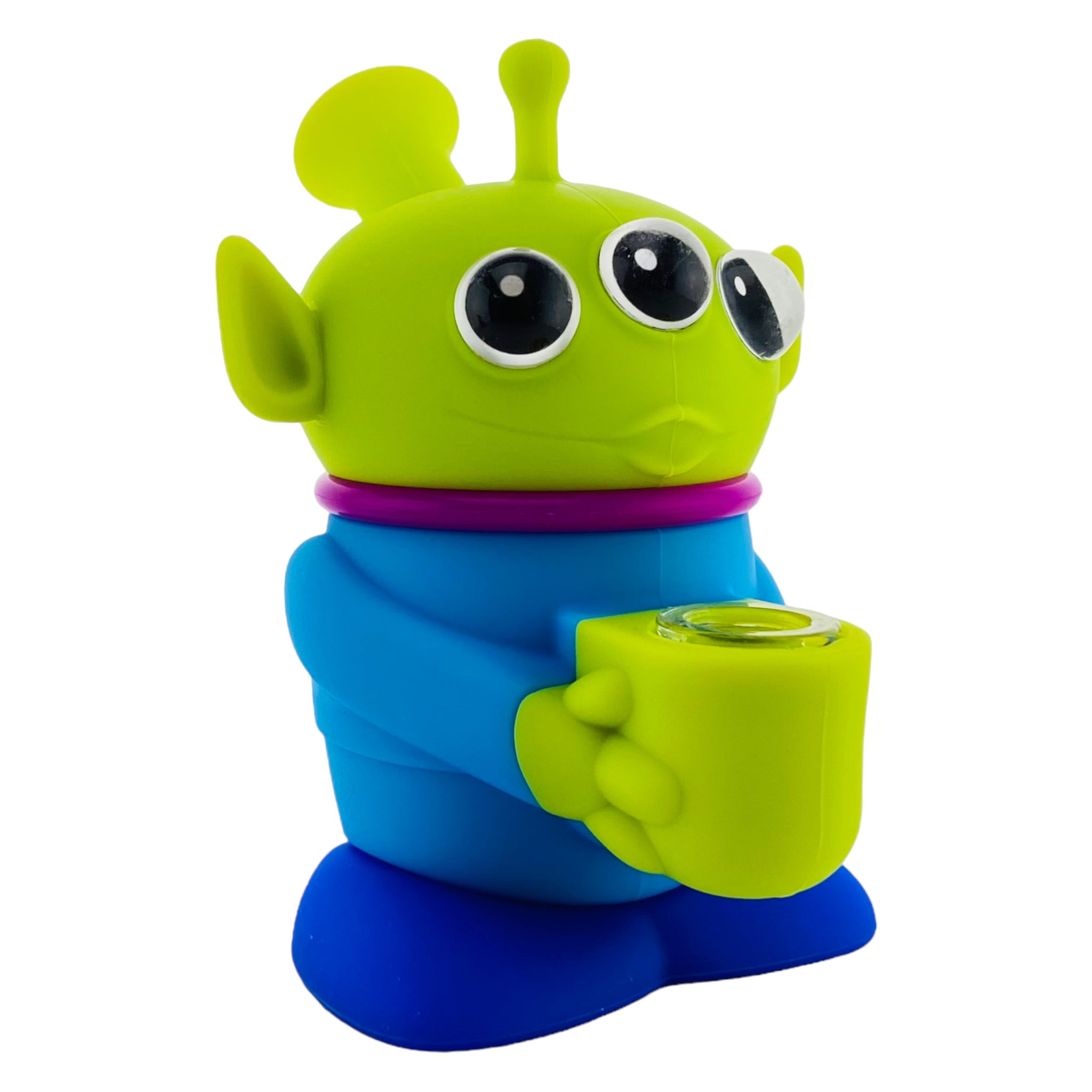 toy story green alien martian silicone hand pipe