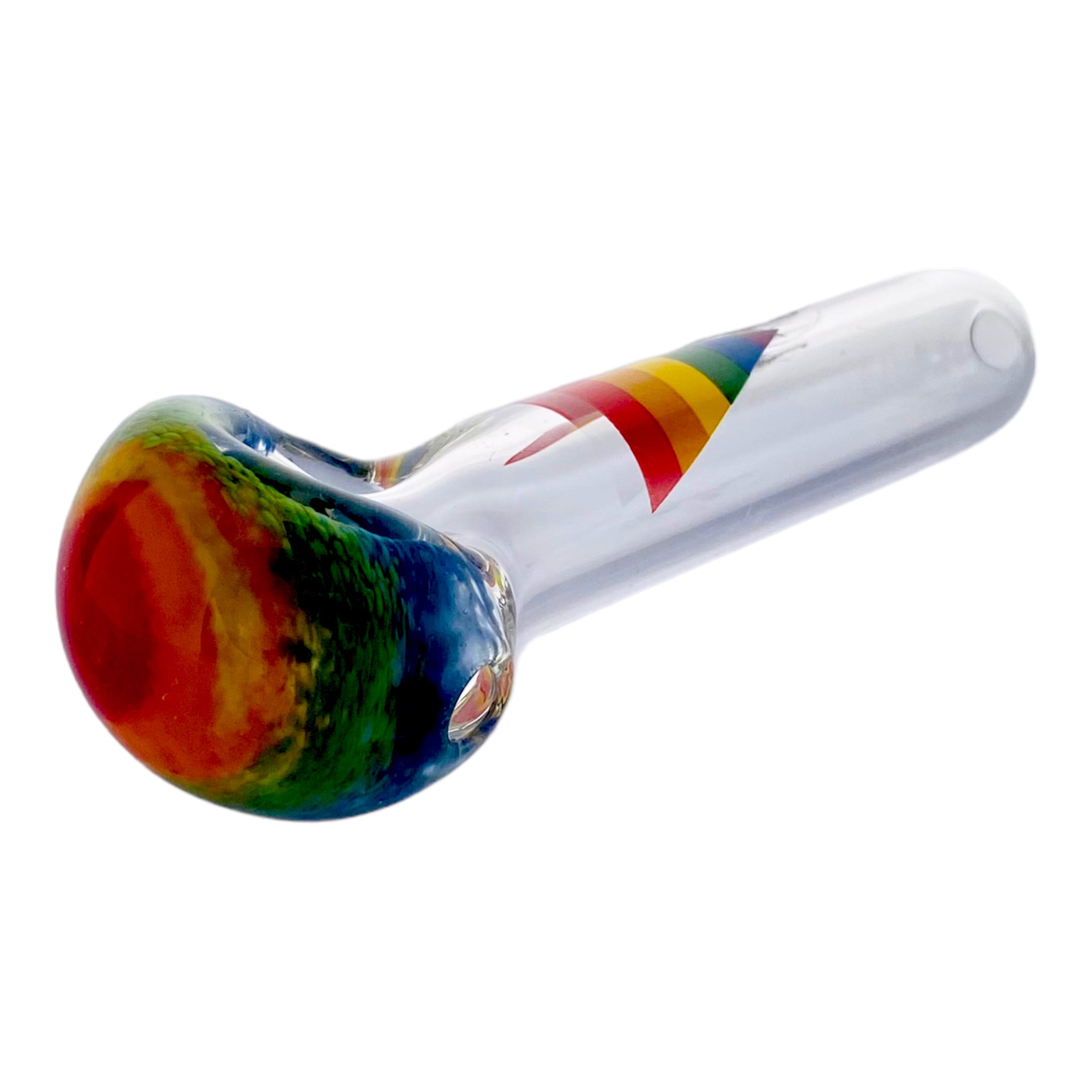 Jellyfish Glass - Clear With Rainbow Frit Bowl And Rainbow Triangle