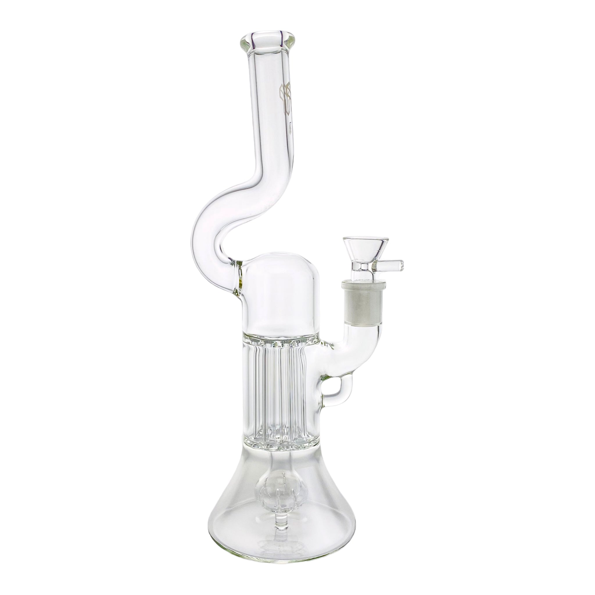 Deluxe Glass - Clear Crown To peyote Pillar Perc Glass Bong