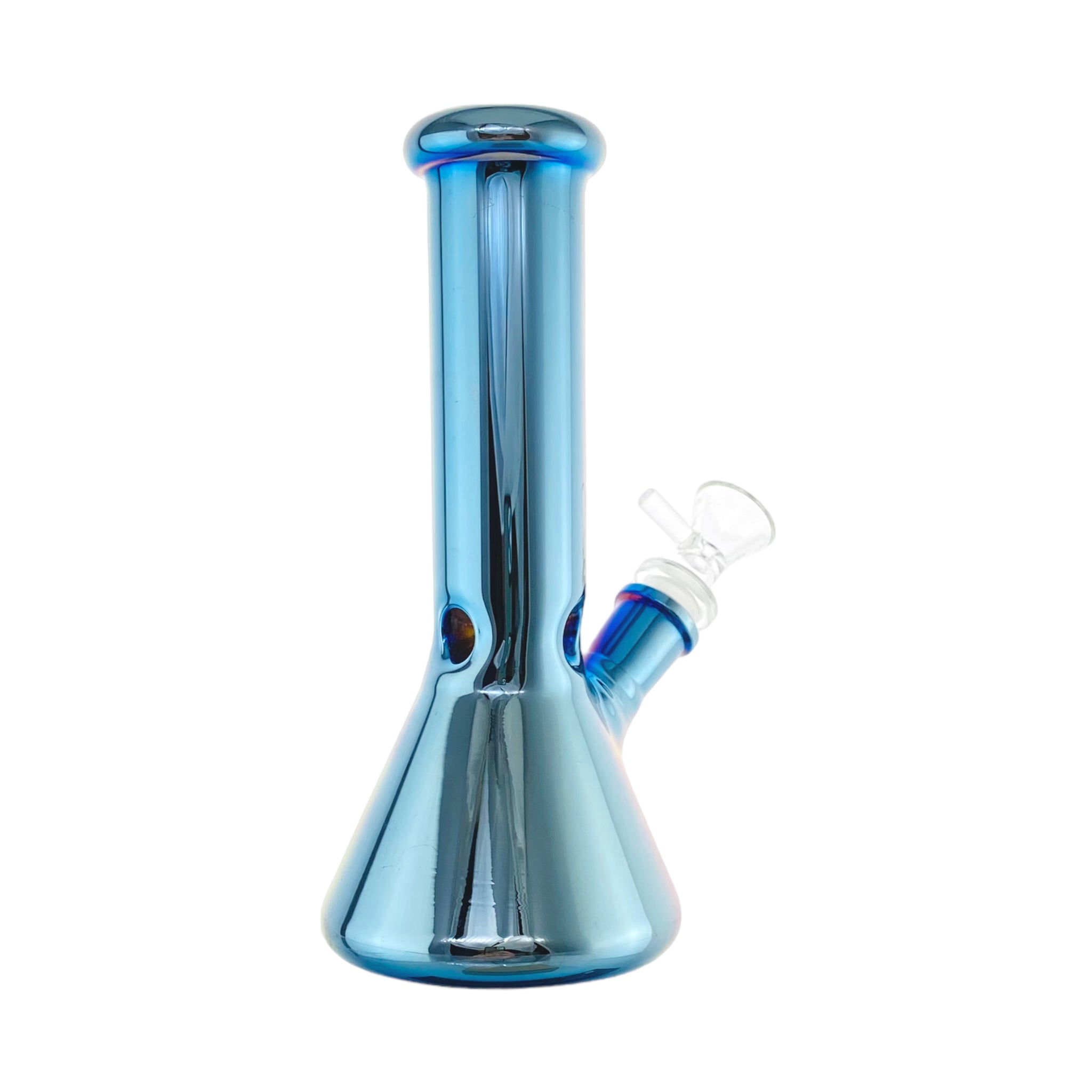 cute 8 Inch Blue Metallic Beaker Bong