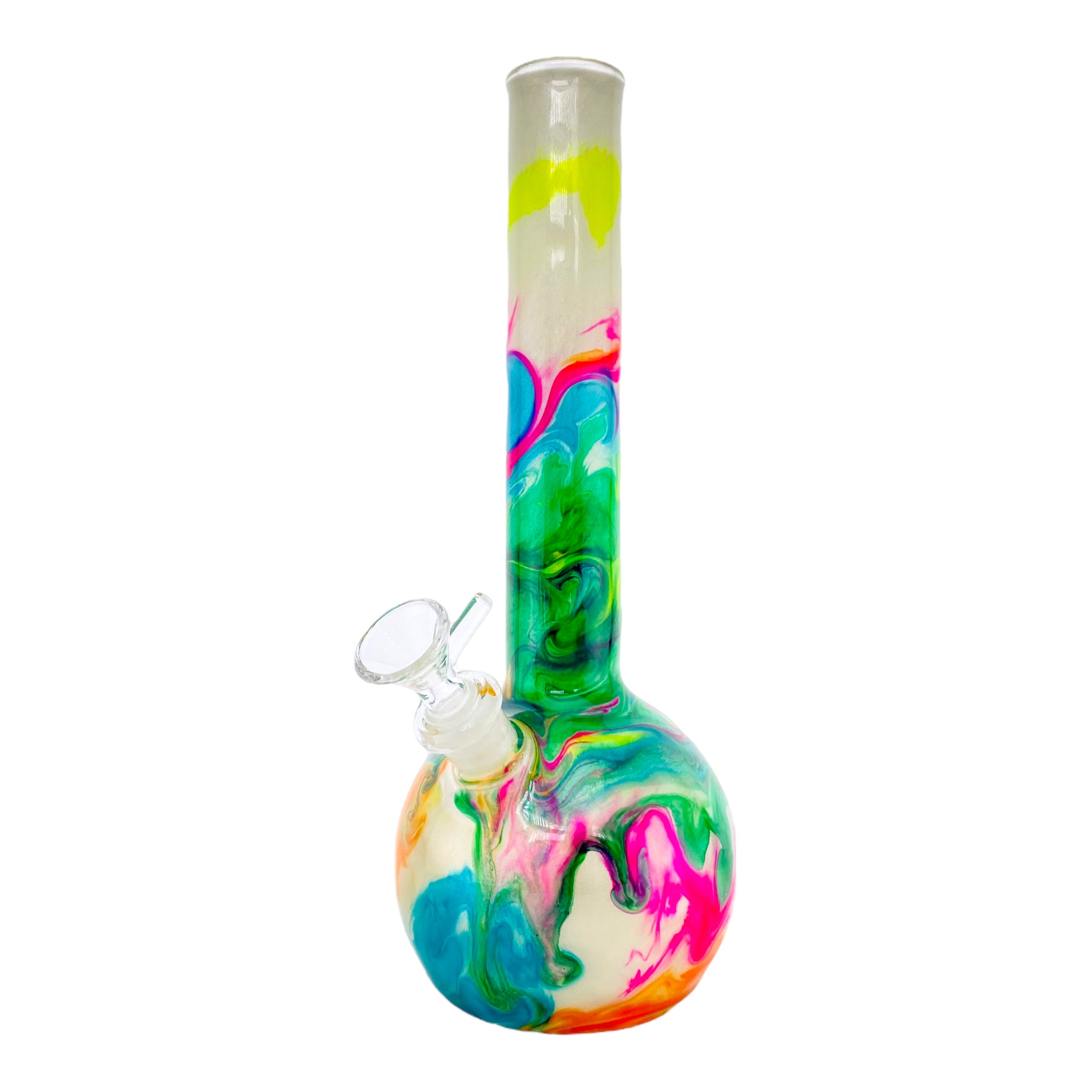 Oregon Blown Glass - Colorful Tie Dye Hippie Bubble Base Bong