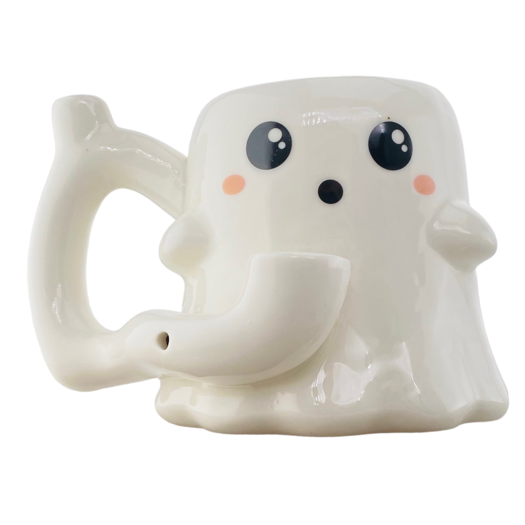 Wake & Bake Ceramic Ghost Coffee Cup & Hand Pipe