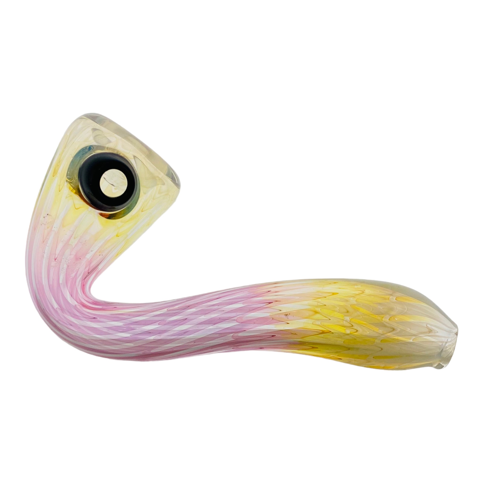 Multicolor Changing Sherlock Glass Pipe With Black Carb