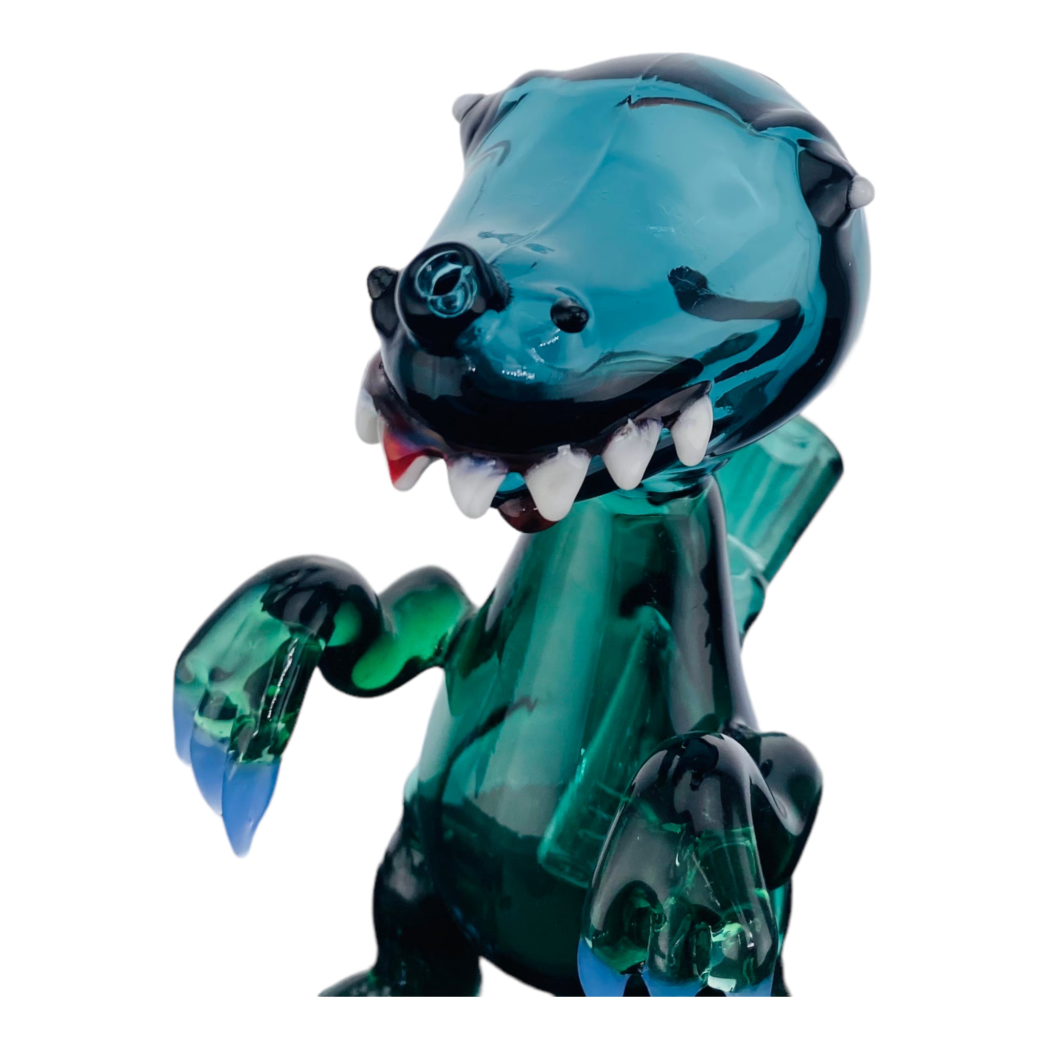 cute girly Green And Blue Dinosaur Dab Rig