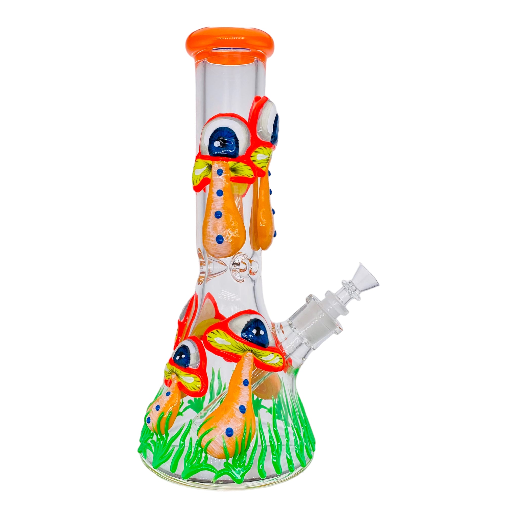 12 Inch Trippy Magical Mushroom Beaker Bong