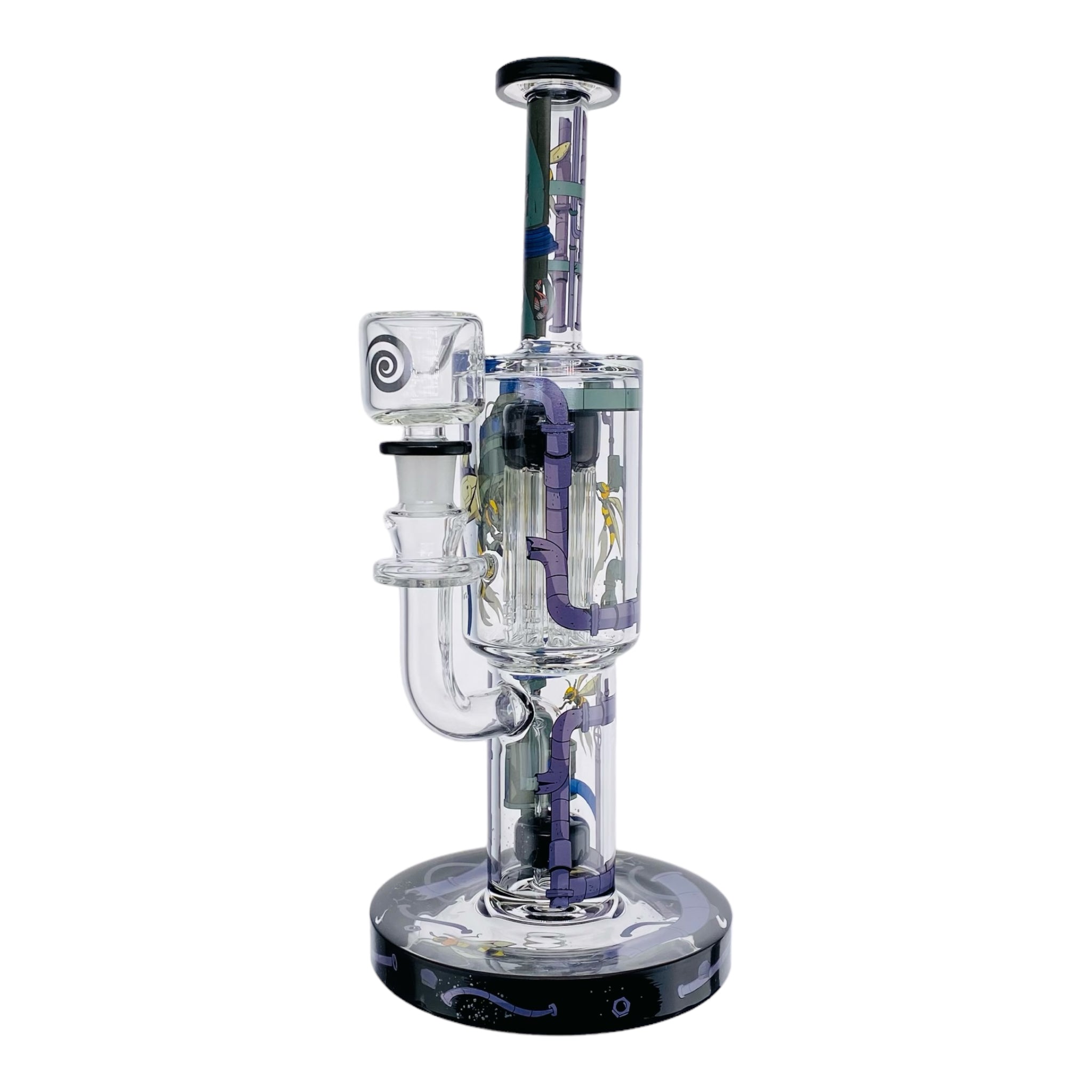 Wormhole Glass - Hornet Steelworks 11" Inline Bubbler Bong