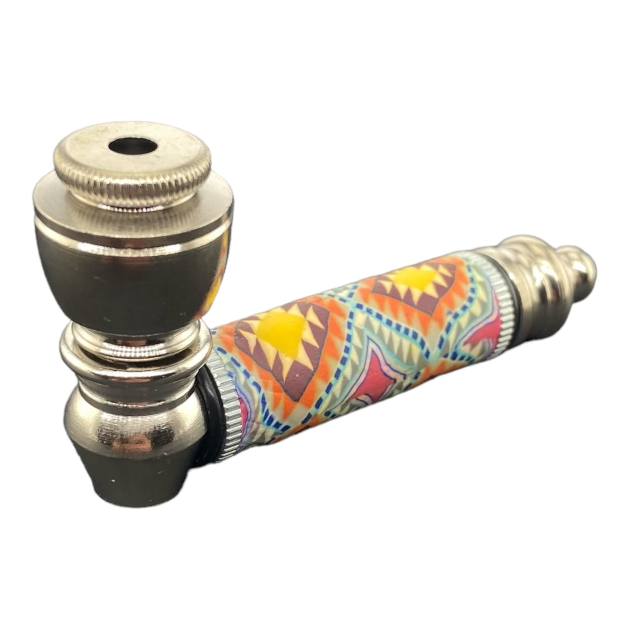 cute girly Metal Hand Pipes - Silver Chrome Hand Pipe With Sacred Geometry for sale