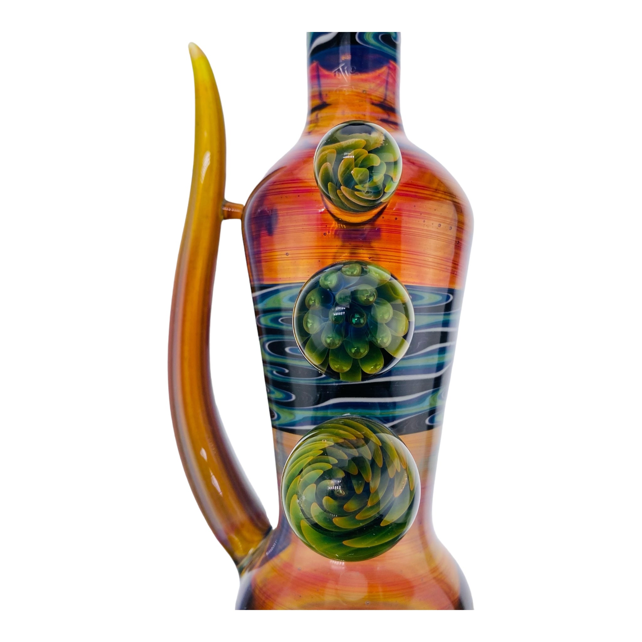 heady glass Christian Otis Dab Rig Amber Purple Linework Banger Hanger