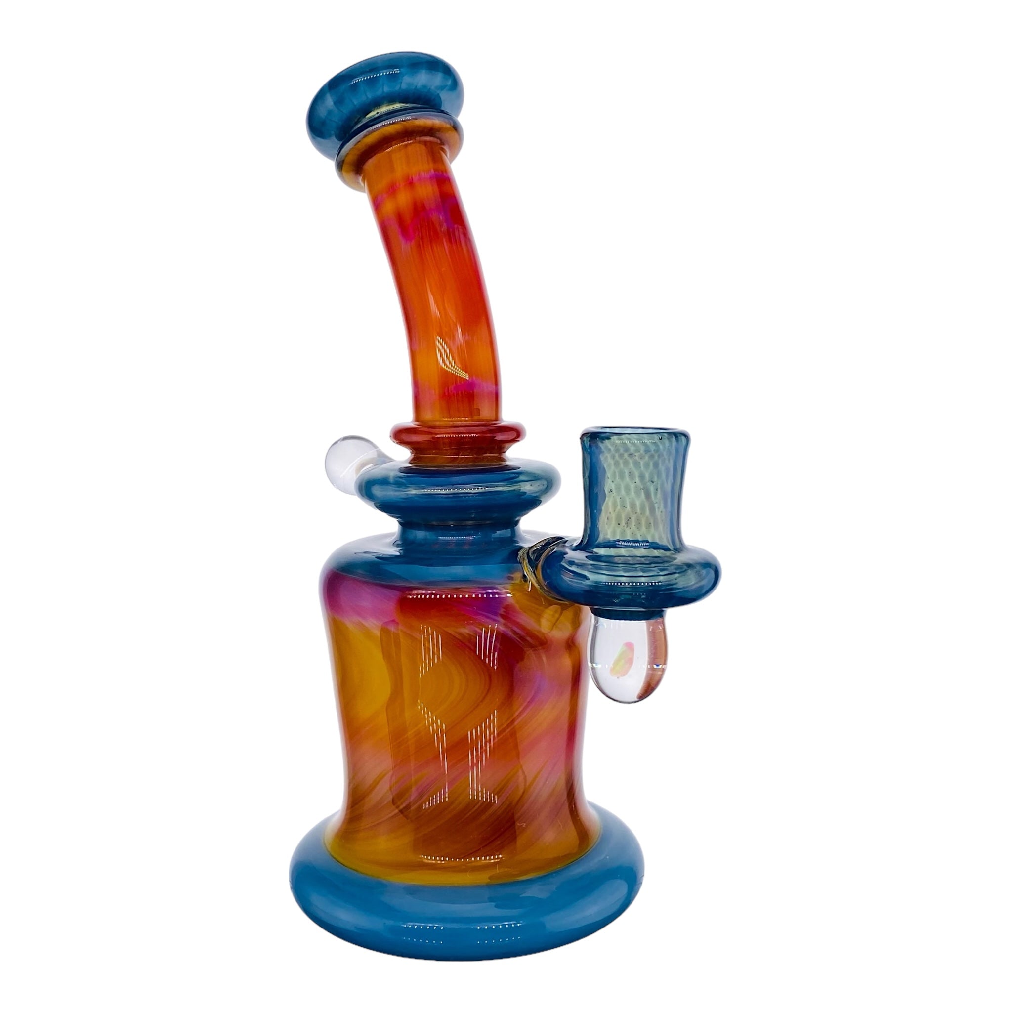 heady glass dab rig Santa Cruz Glass - Blue Cheese x Blue Slyme x Serendipty Glass Dab Rig With Opal for sale