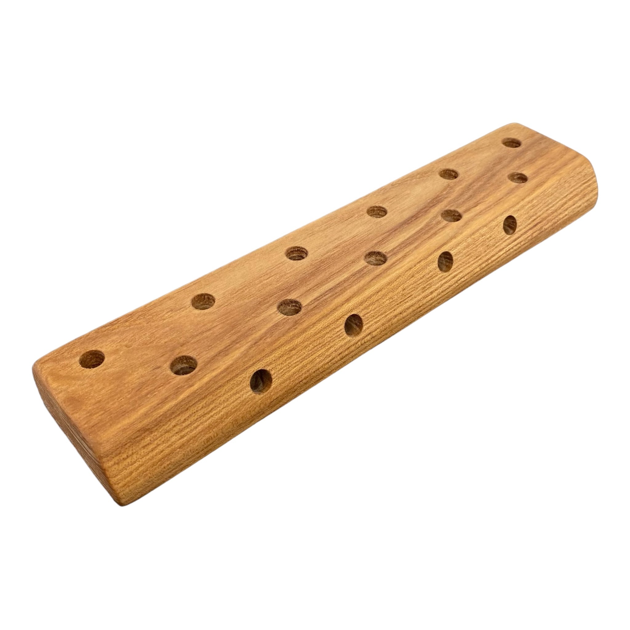 15 Hole Wood Display Stand Holder For 10mm Bong Bowl Pieces Or Quartz Bangers made from oak for sale