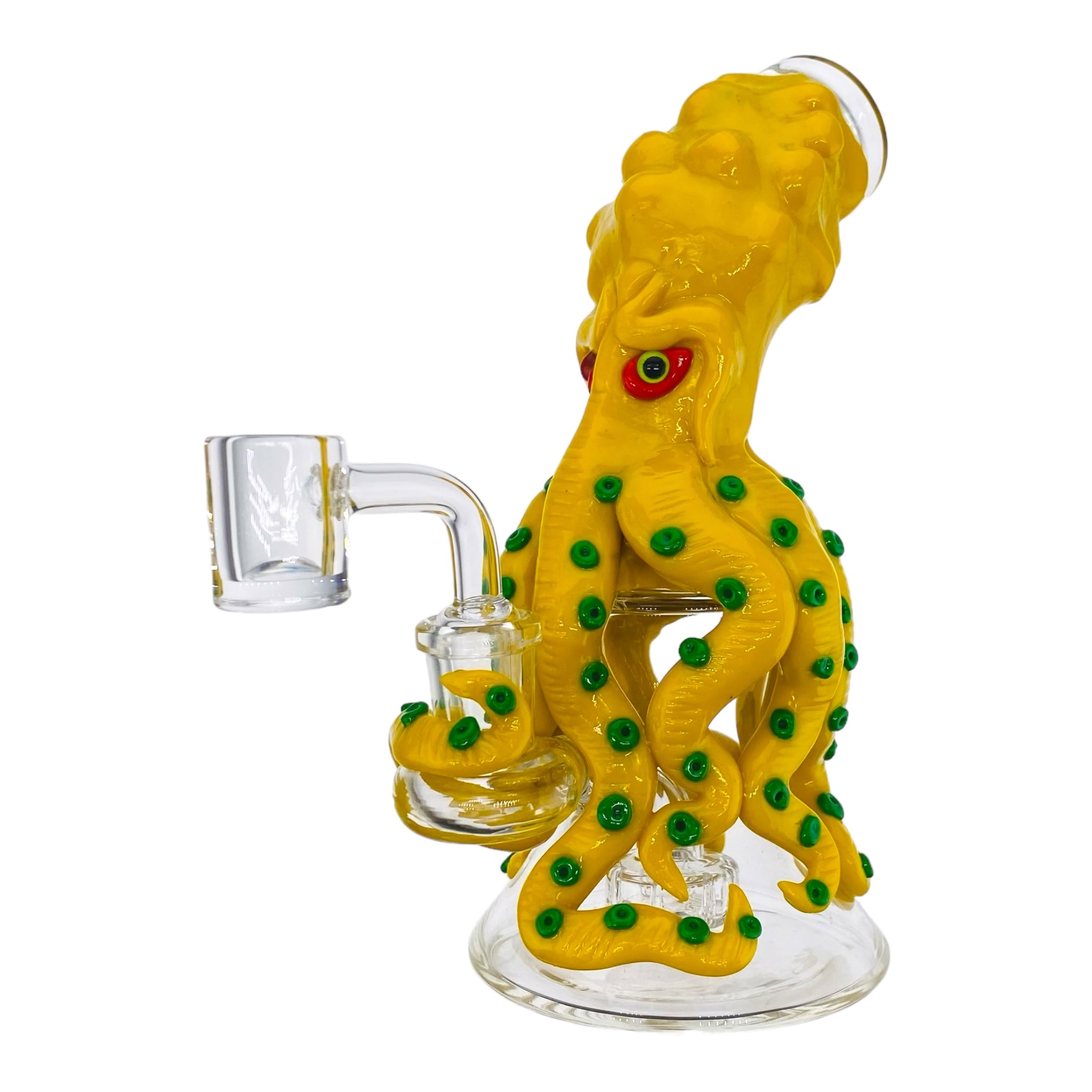 small dab rig with an octopus on it in yellow for sale