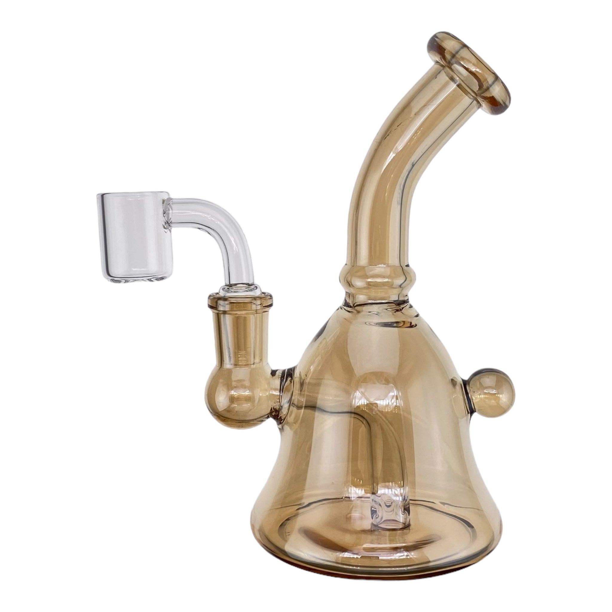 small and mini Small Metallic Amber Brown Dab Rig great for a travel dab rig
