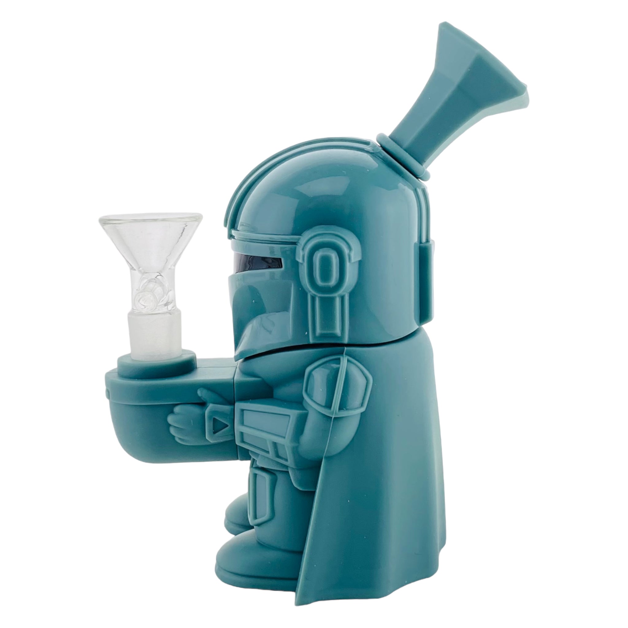 Small Mandalorian Silicone Bong - Teal
