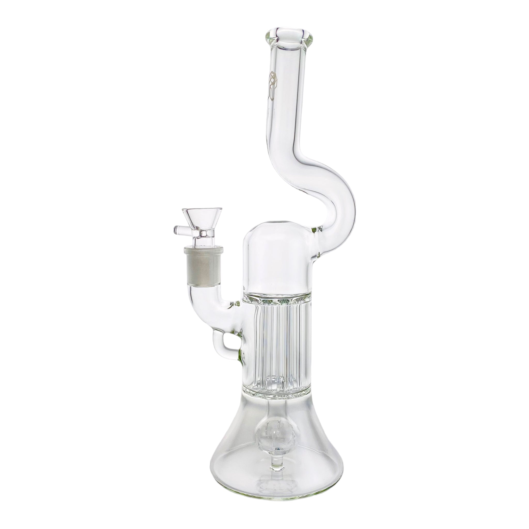 Deluxe Glass - Clear Crown To peyote Pillar Perc Glass Bong