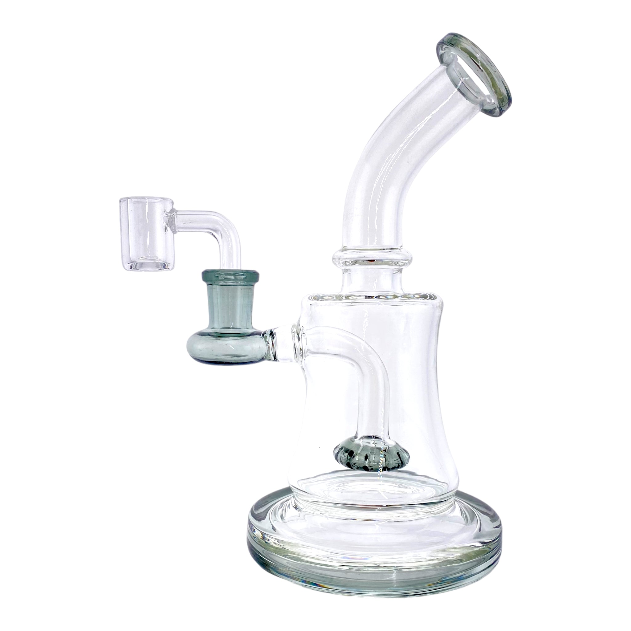 Small Clear Dab Rig With Shadow Black Showerhead Perc