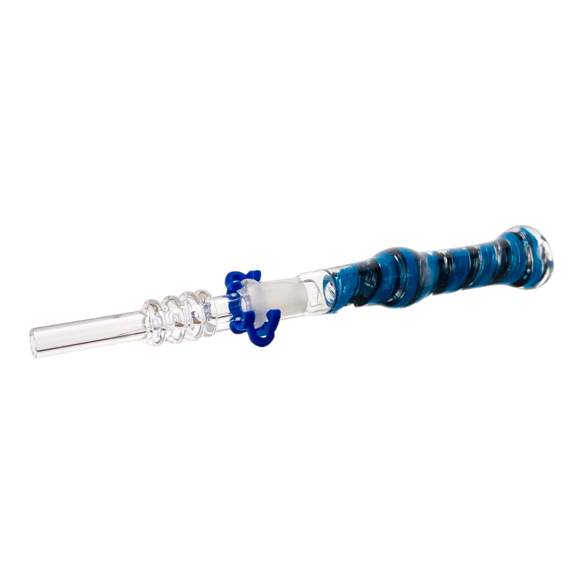 10mm Nectar Collector - Blue And Black Inside Out With 10mm Quartz Tip
