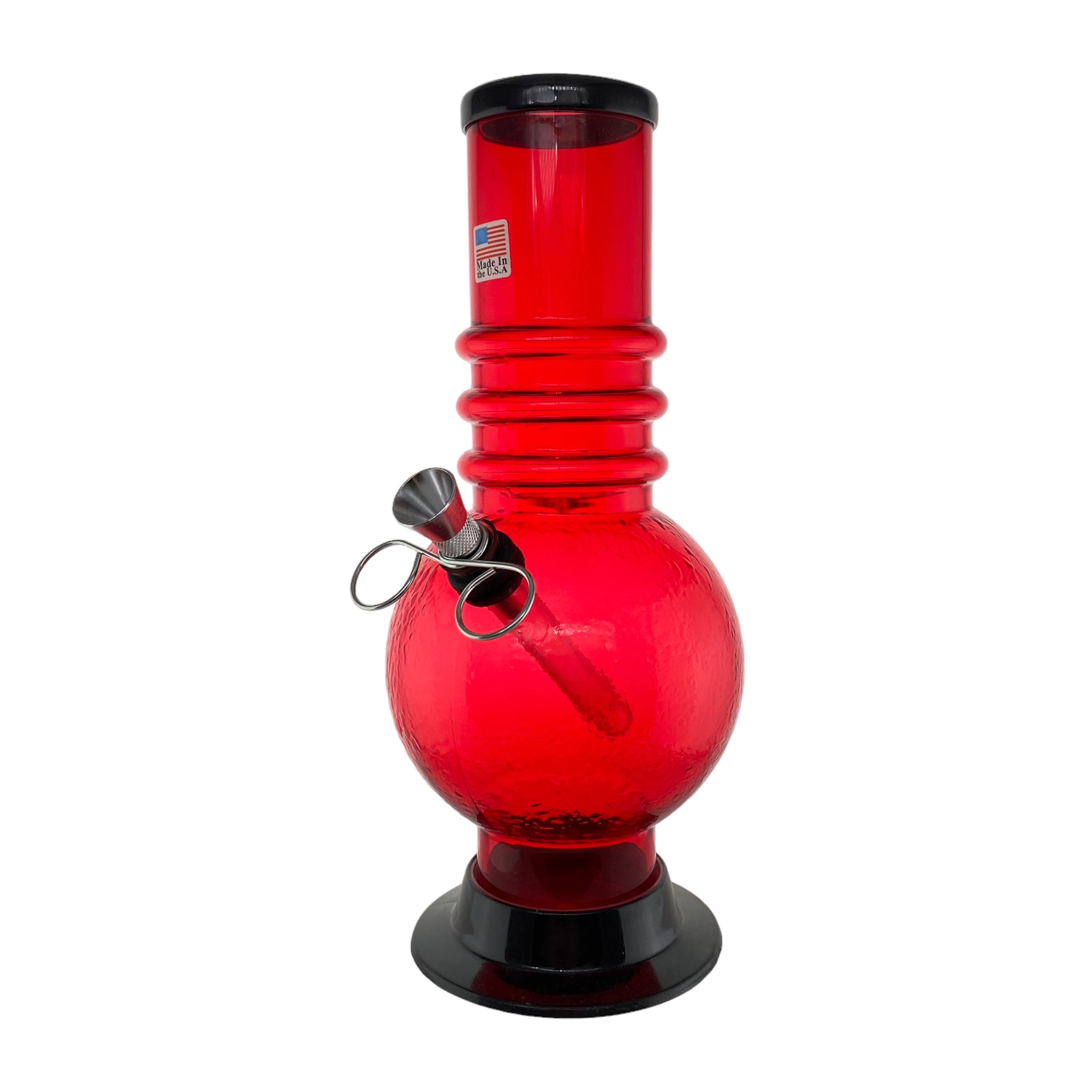 Acrylic Plastic Pull Bowl Bong Bubble 9 Inches - Red