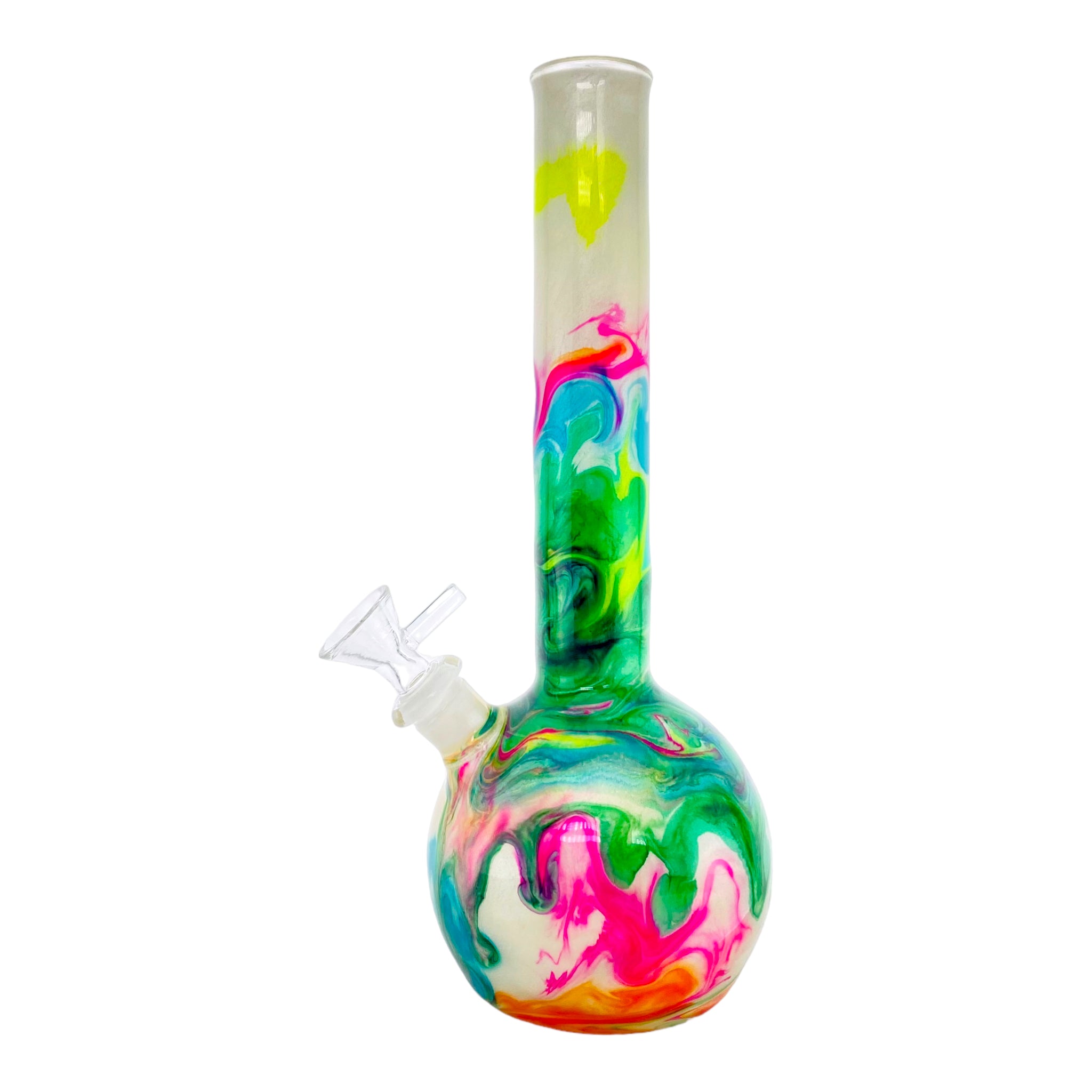 Oregon Blown Glass - Colorful Tie Dye Hippie Bubble Base Bong
