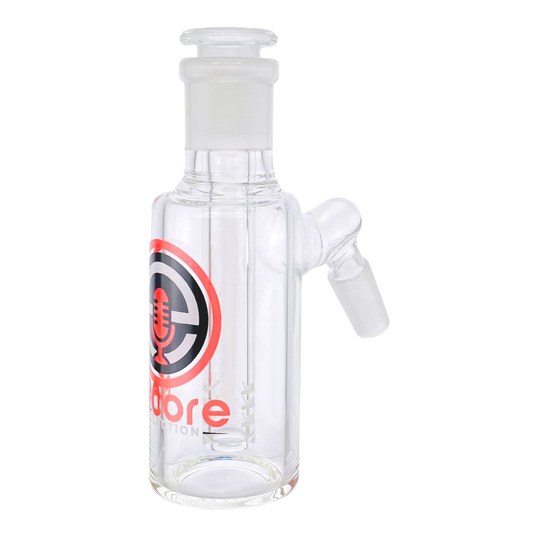 Encore Glass 14mm Ash Cathcer With 45 Degree Joint And Removable Downstem Red Logo