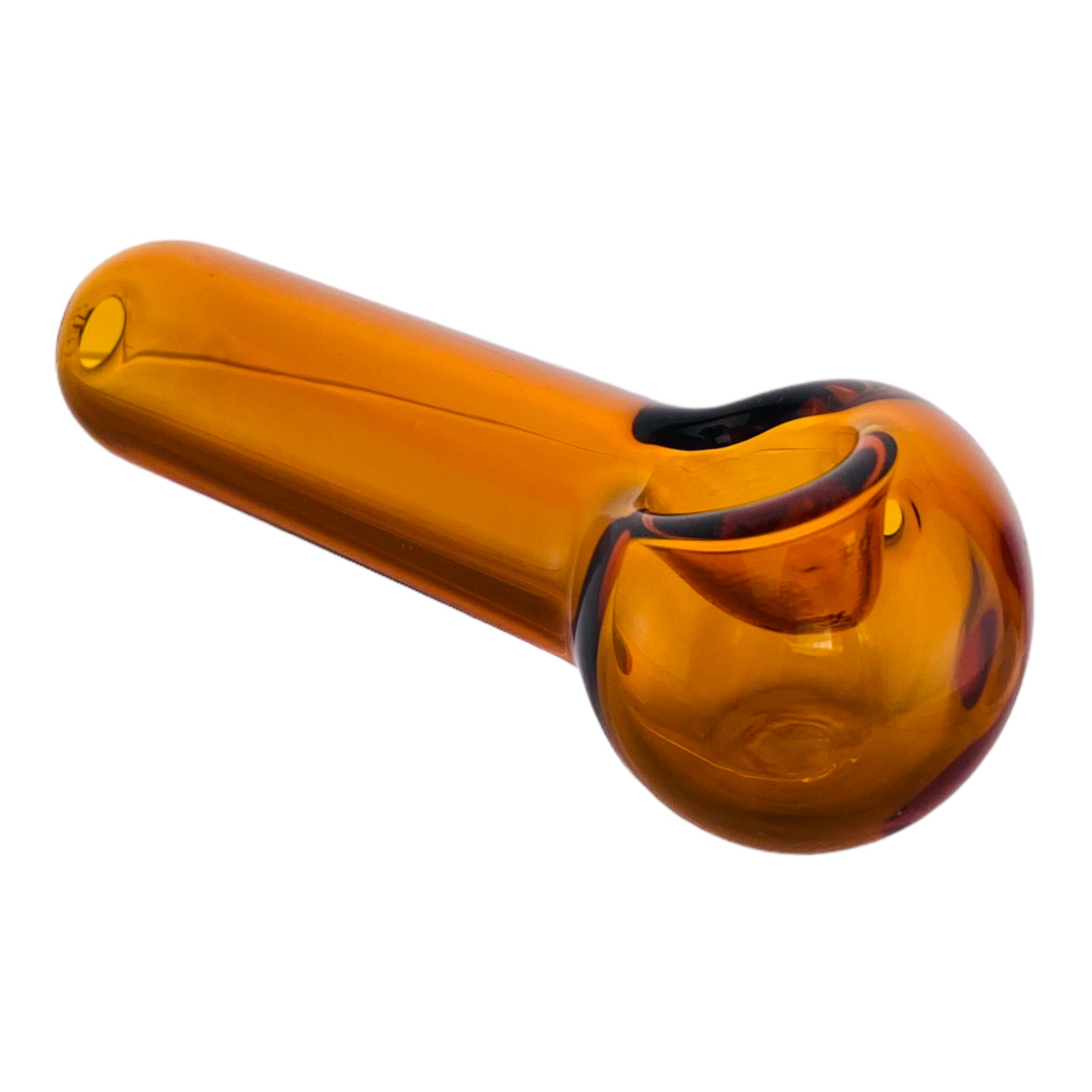 Simple Amber Brown Spoon Glass Pipe