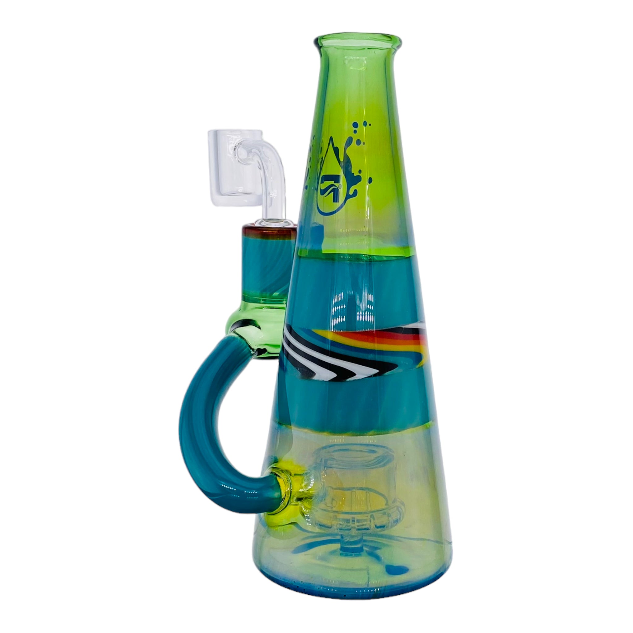 Pulsar Glass Green Lamp Dab Rig With Wig Wag Linework