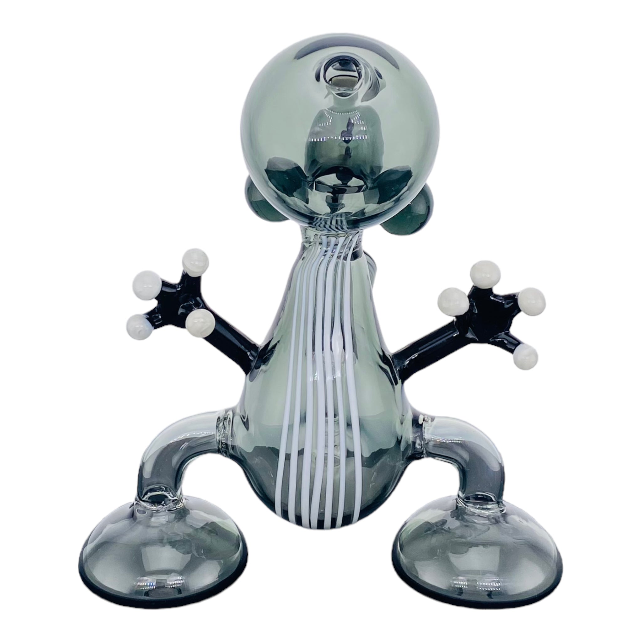 cute girly Shadow Black Yoshi Dab Rig With White Linework