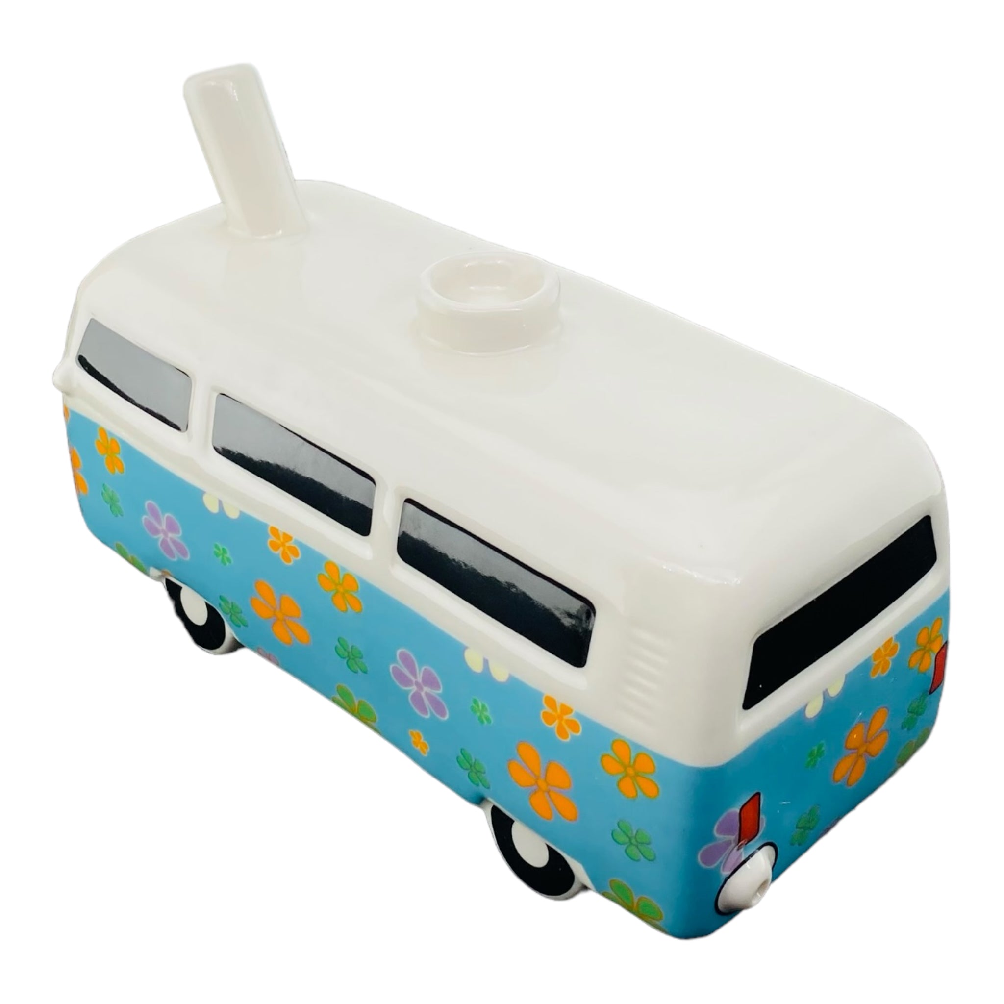 Ceramic Hippie Flower Power VW Bus Dry Hand Pipe