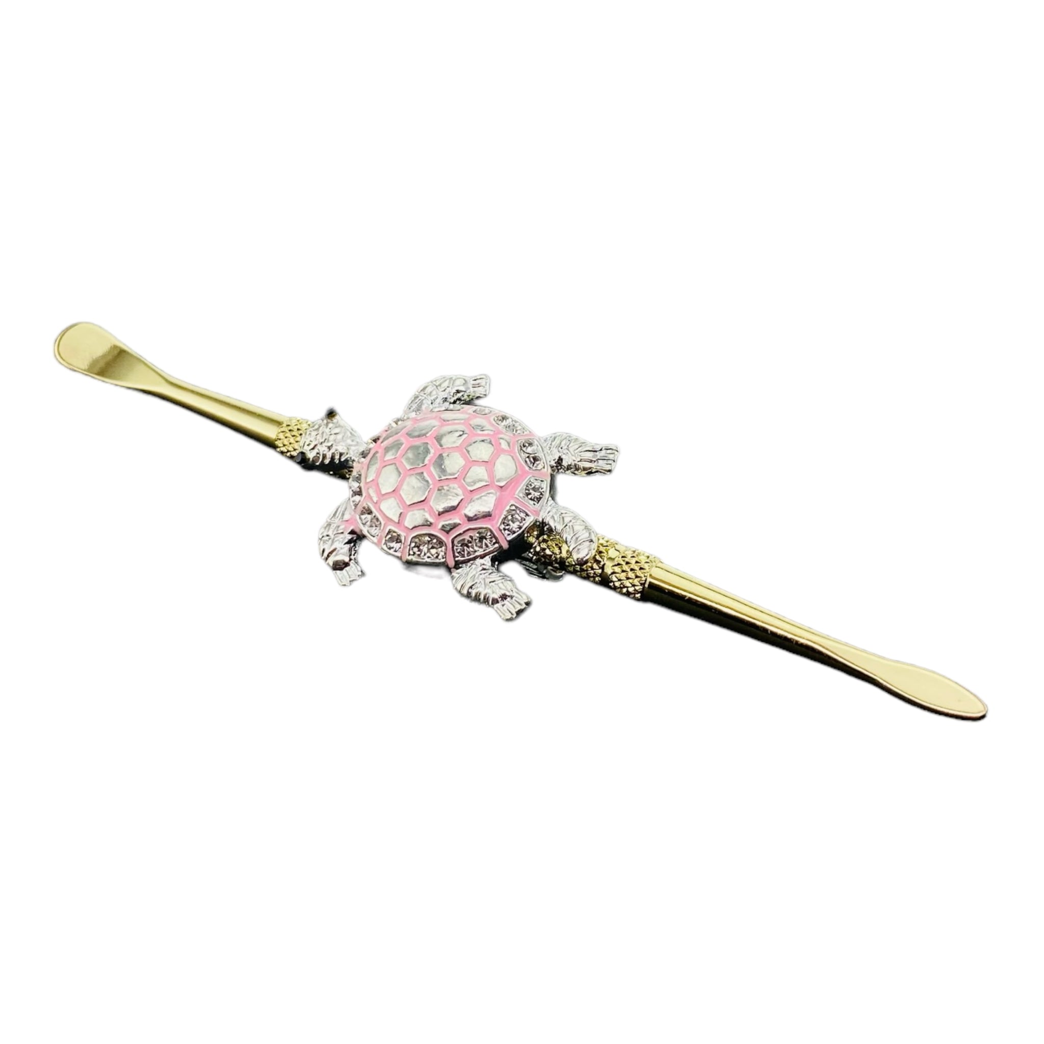 Bedazzled Turtle Gold Paddle Scoop And Spear Point Dab Tool